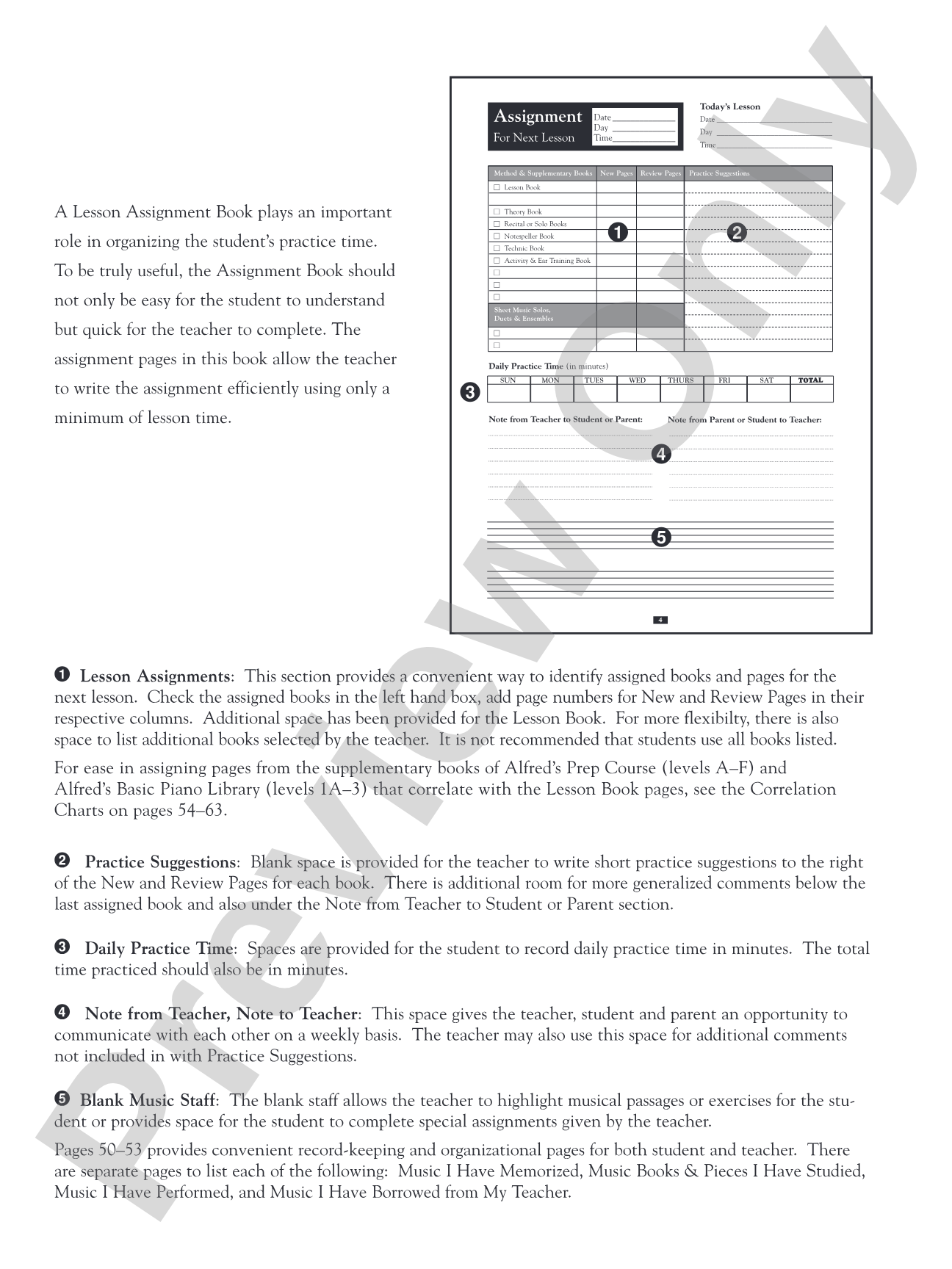 My Lesson Assignment Book: Piano