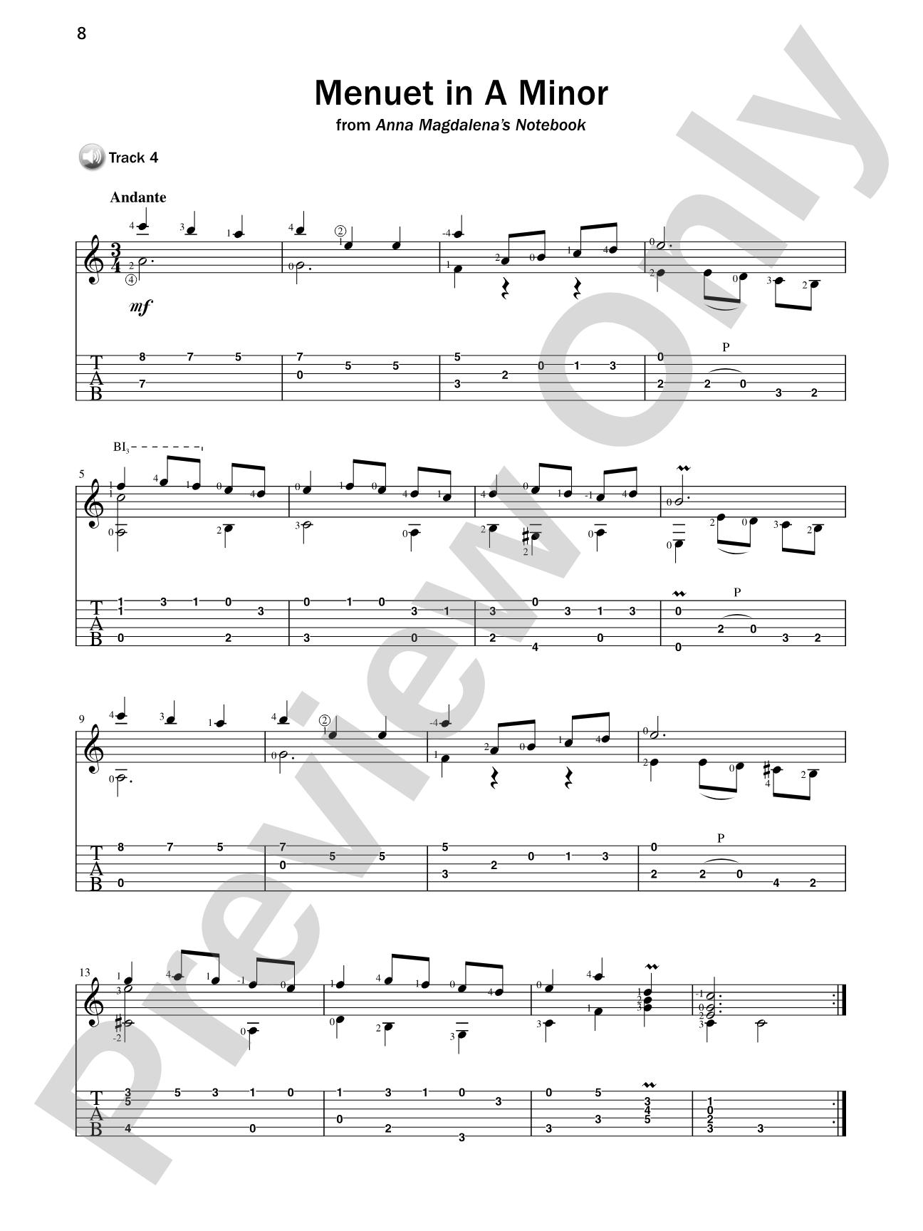 Basix® Guitar TAB Classics: J. S. Bach: Easy Guitar