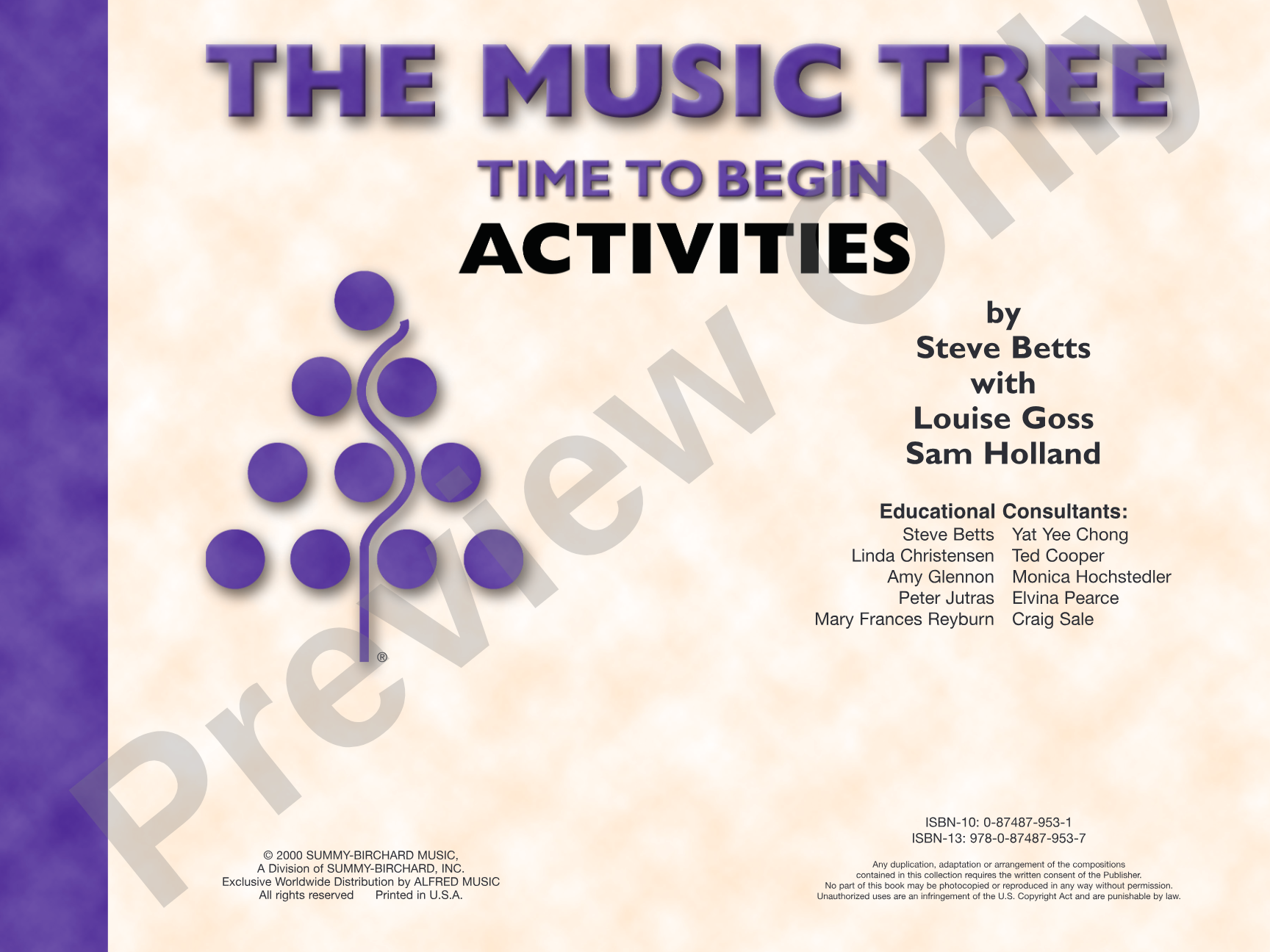 The Music Tree: Activities Book, Time to Begin: Piano
