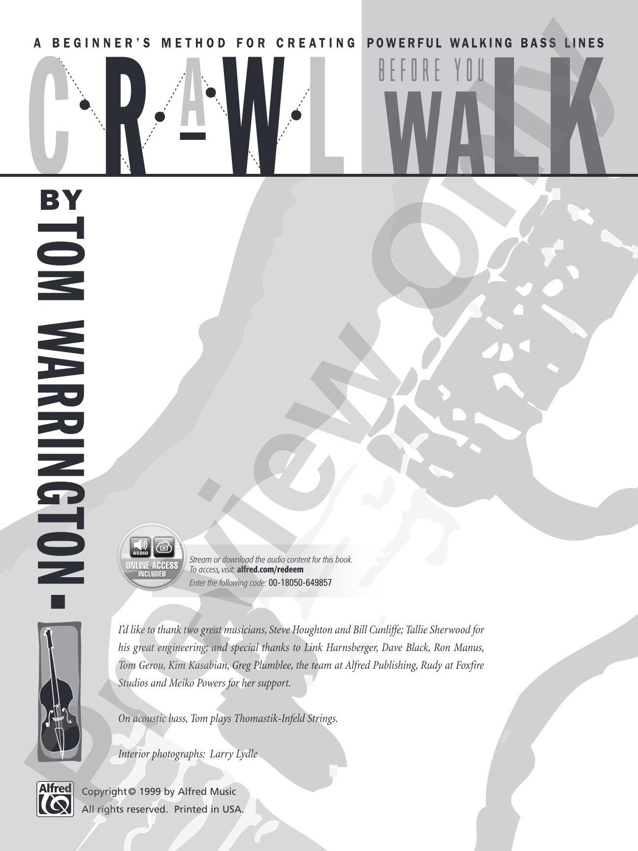 Crawl Before You Walk: A Beginner's Method for Creating Powerful Walking Bass Lines