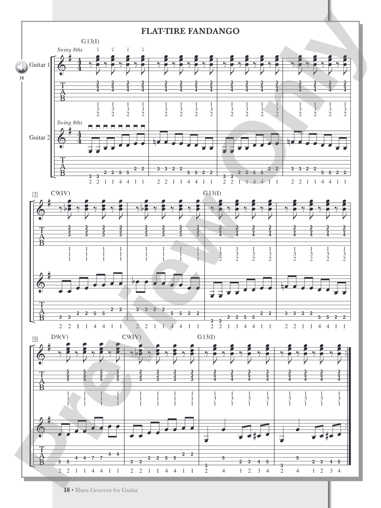 Blues Grooves for Guitar: The Essence of Blues Rhythm Guitar