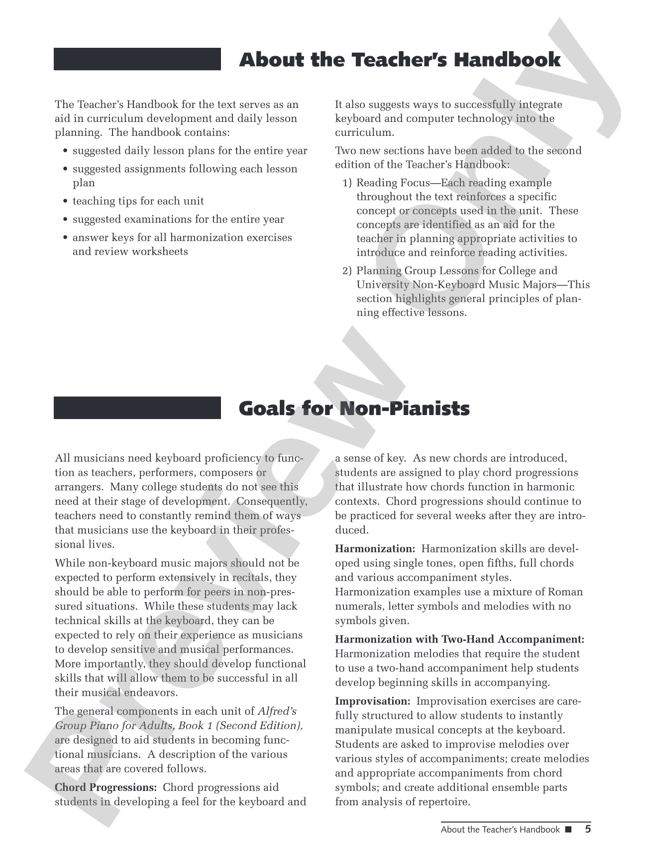 Alfred's Group Piano for Adults: Teacher's Handbook 1 (2nd Edition): An Innovative Method with Optional General MIDI Disks for Enhanced Practice and Performance: Piano