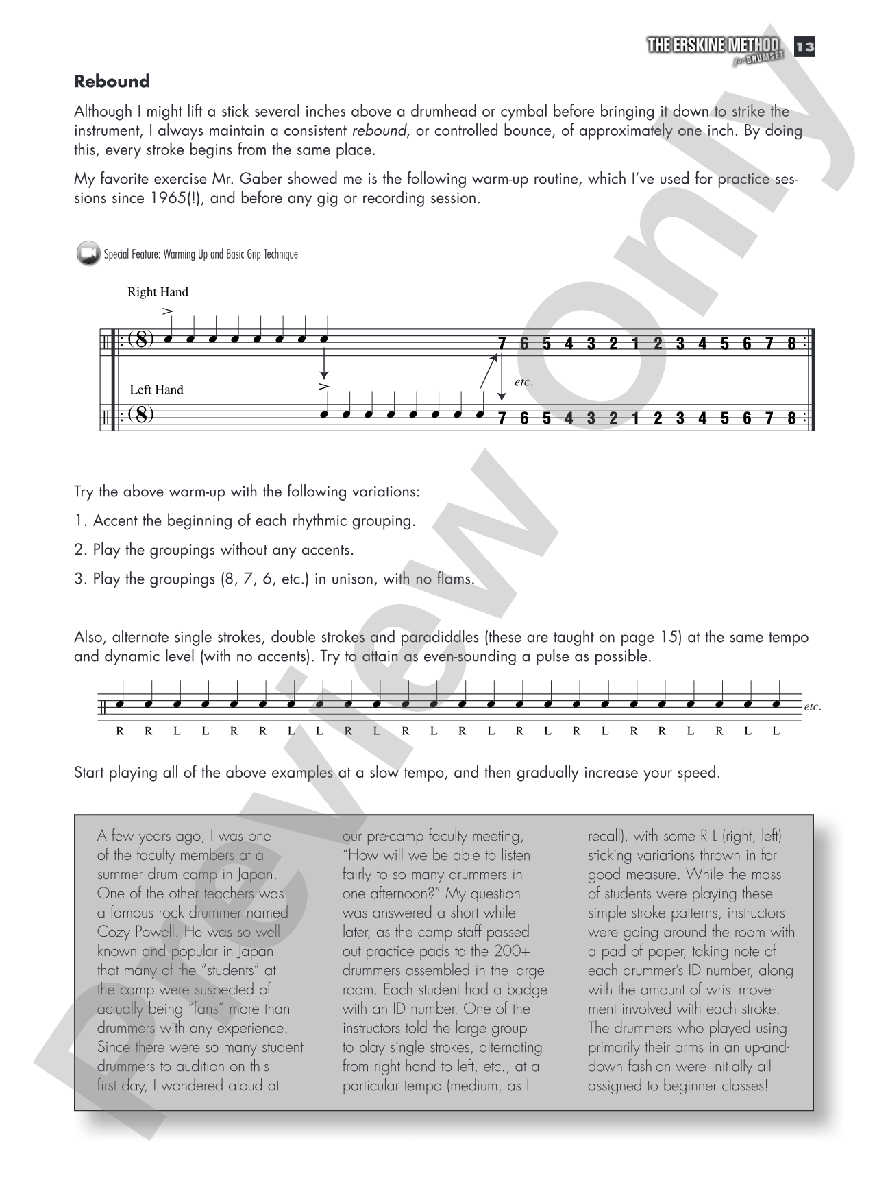 The Erskine Method for Drumset