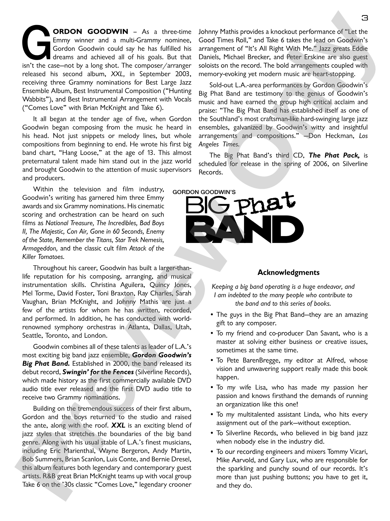 Gordon Goodwin's Big Phat Band Play-Along Series: Drums