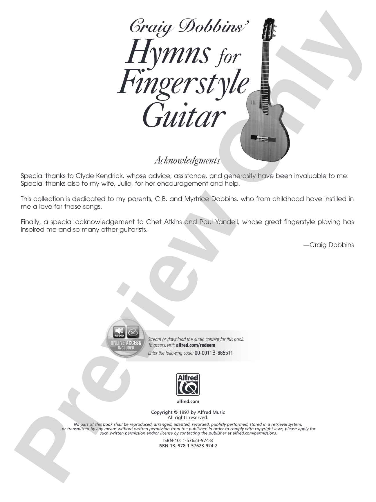 Acoustic Masters Series: Craig Dobbins' Hymns for Fingerstyle Guitar
