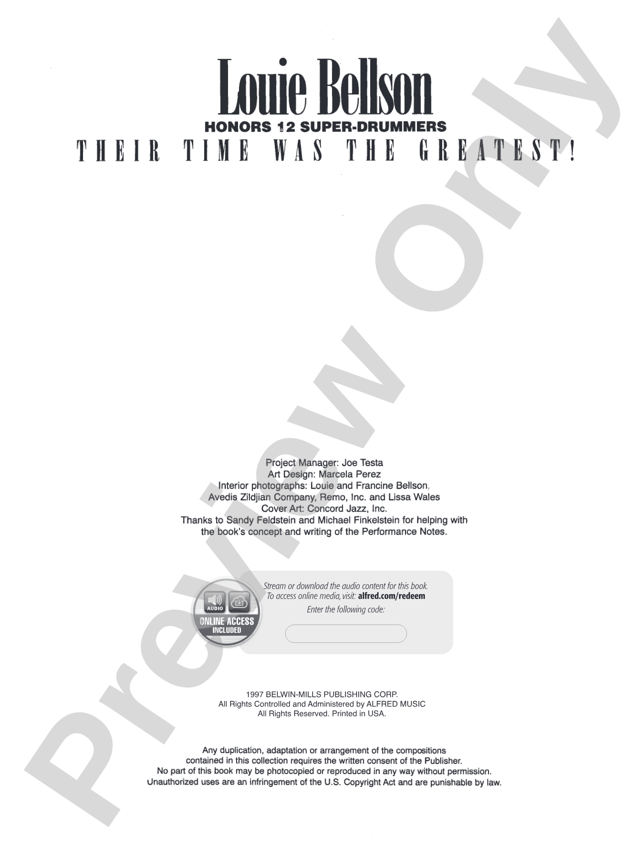 Louie Bellson: Their Time Was the Greatest!: Louie Bellson Honors 12 Super-Drummers