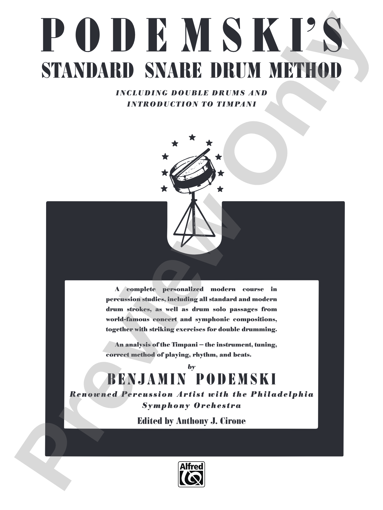 Podemski's Standard Snare Drum Method: Including Double Drums and Introduction to Timpani