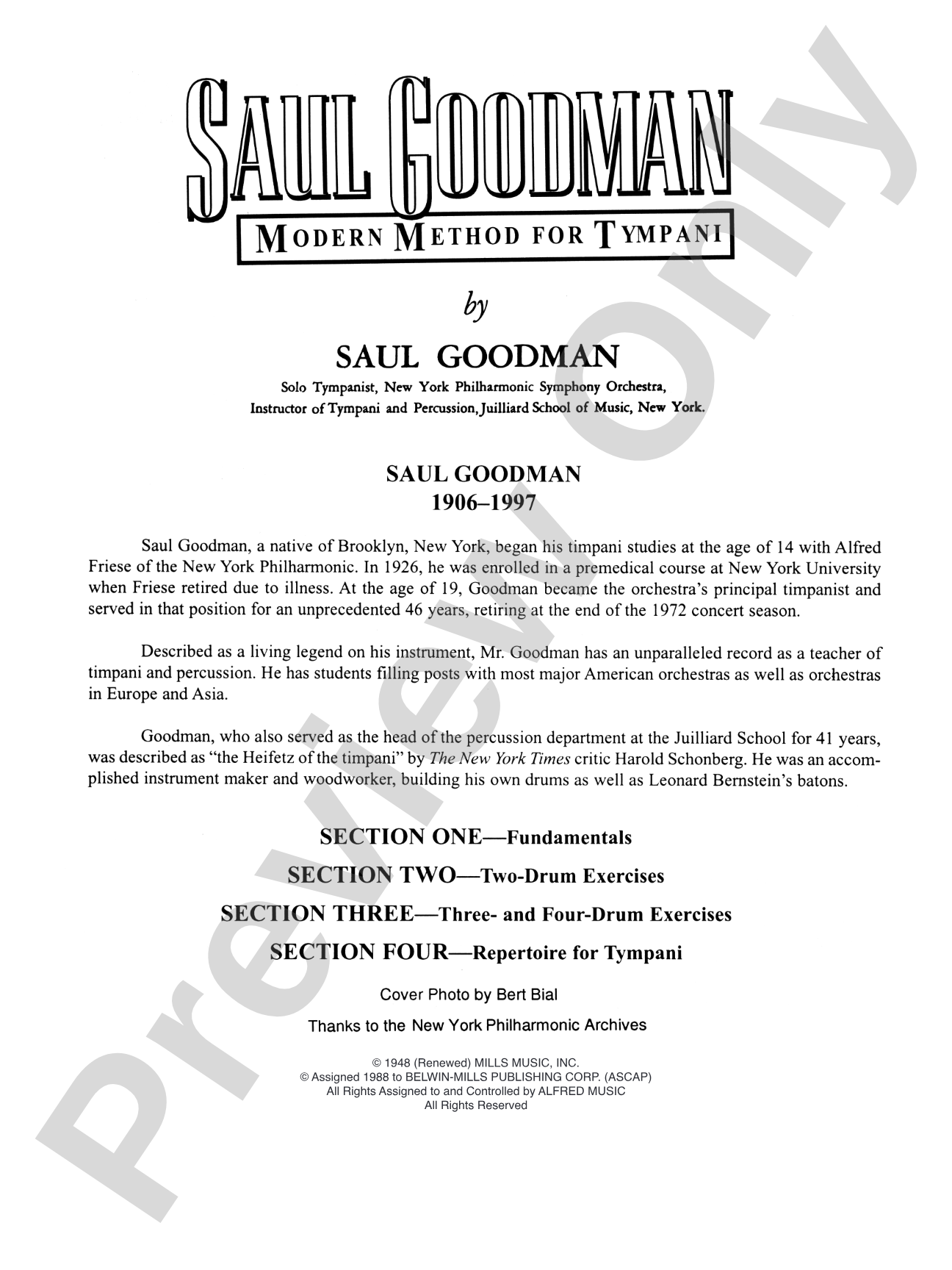 Saul Goodman: Modern Method for Timpani