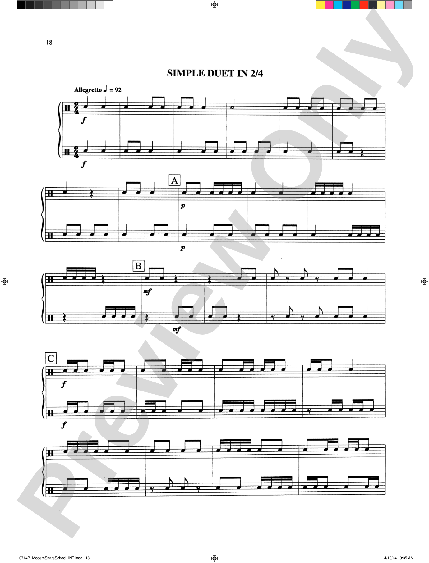 Modern School for Snare Drum: With a Guide Book for the Artist Percussionist---Covering All of the Instruments of the Percussion Family