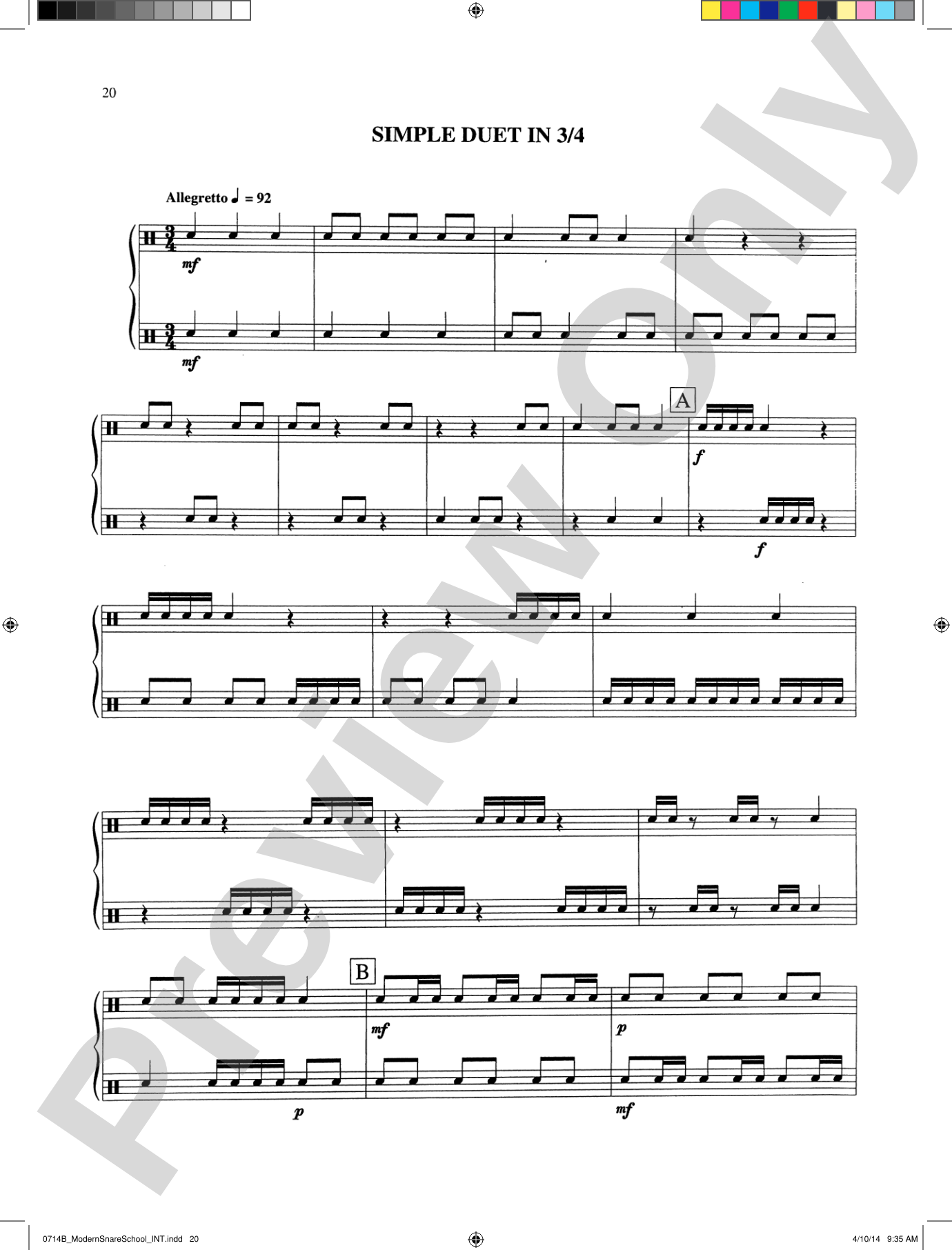Modern School for Snare Drum: With a Guide Book for the Artist Percussionist---Covering All of the Instruments of the Percussion Family