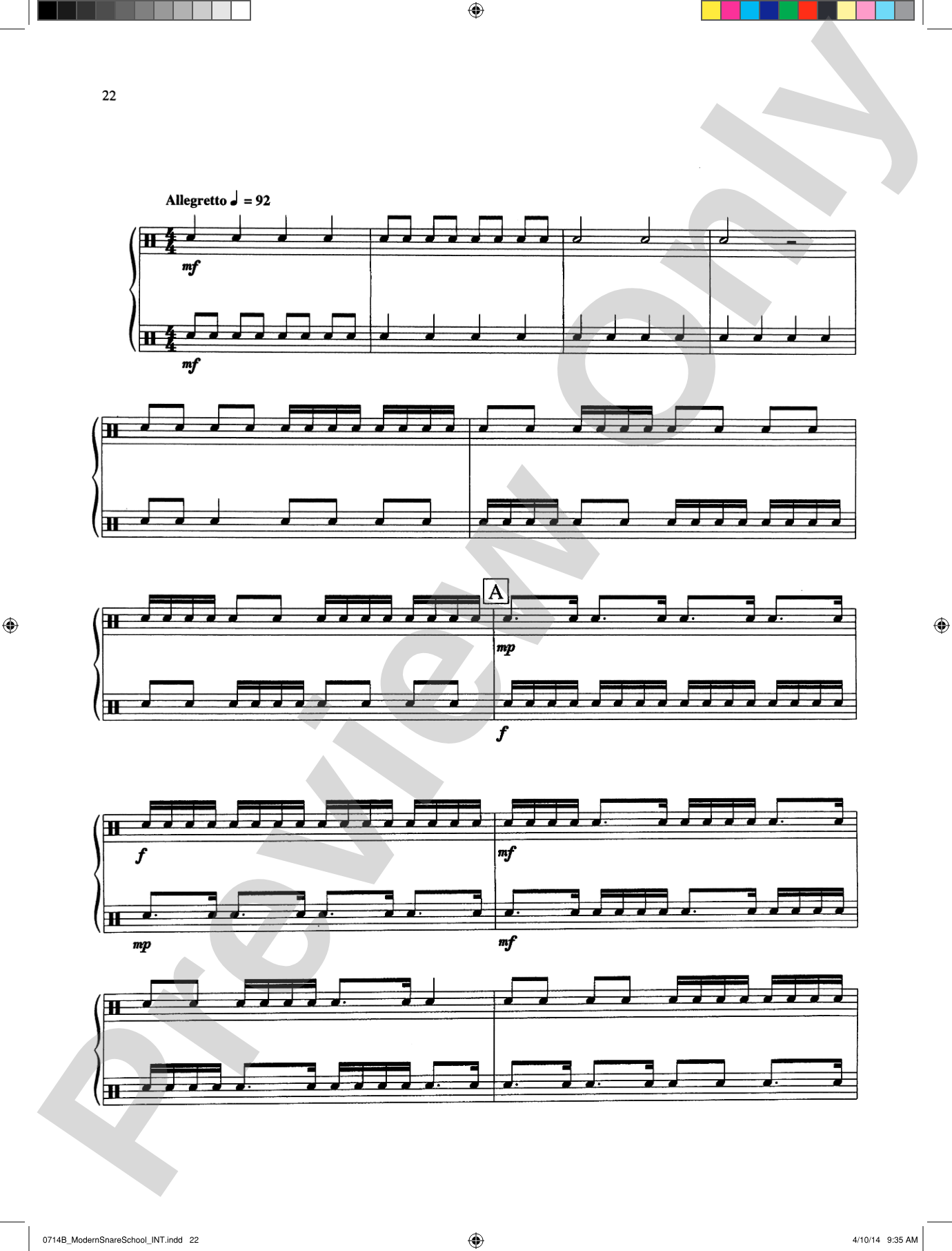 Modern School for Snare Drum: With a Guide Book for the Artist Percussionist---Covering All of the Instruments of the Percussion Family