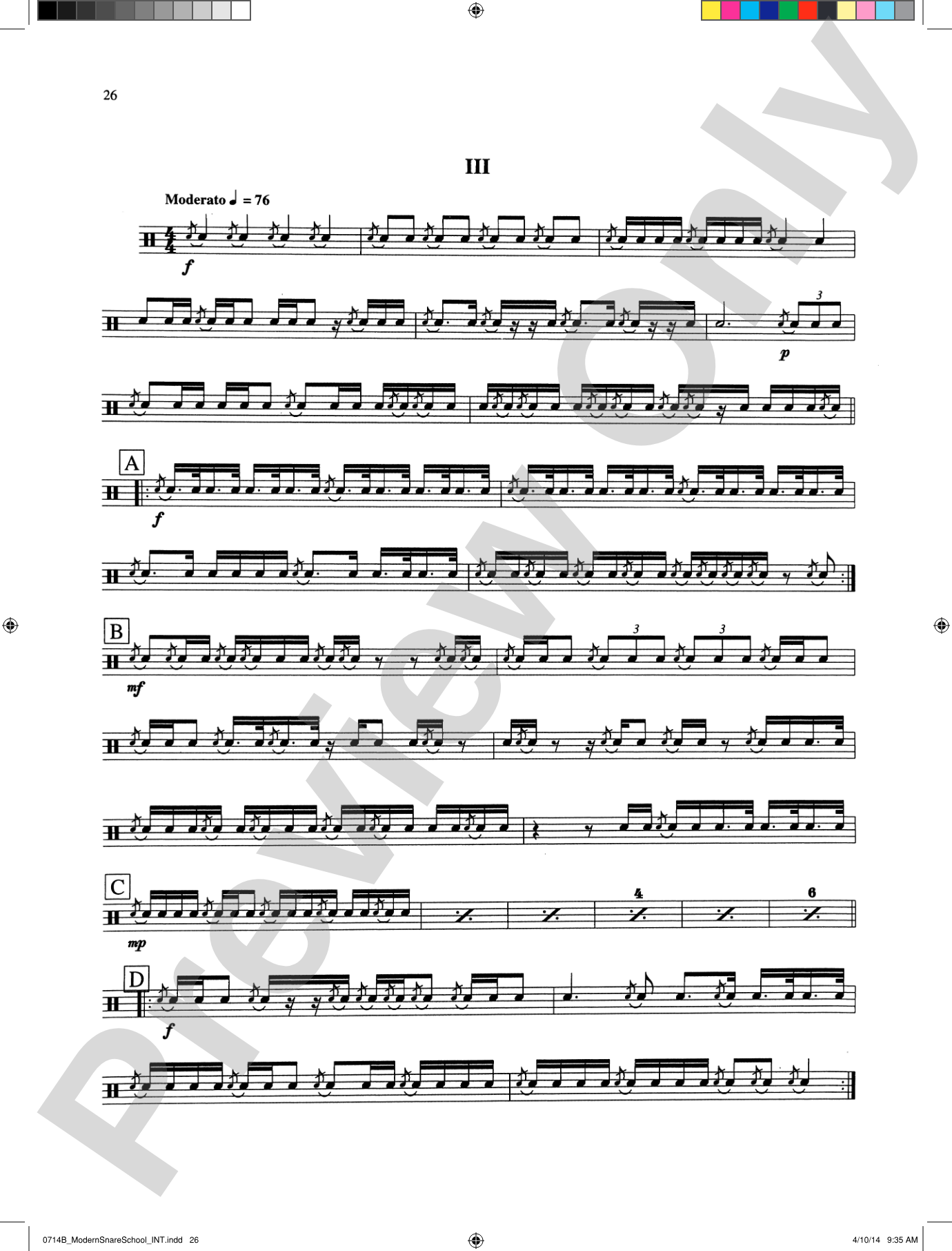 Modern School for Snare Drum: With a Guide Book for the Artist Percussionist---Covering All of the Instruments of the Percussion Family