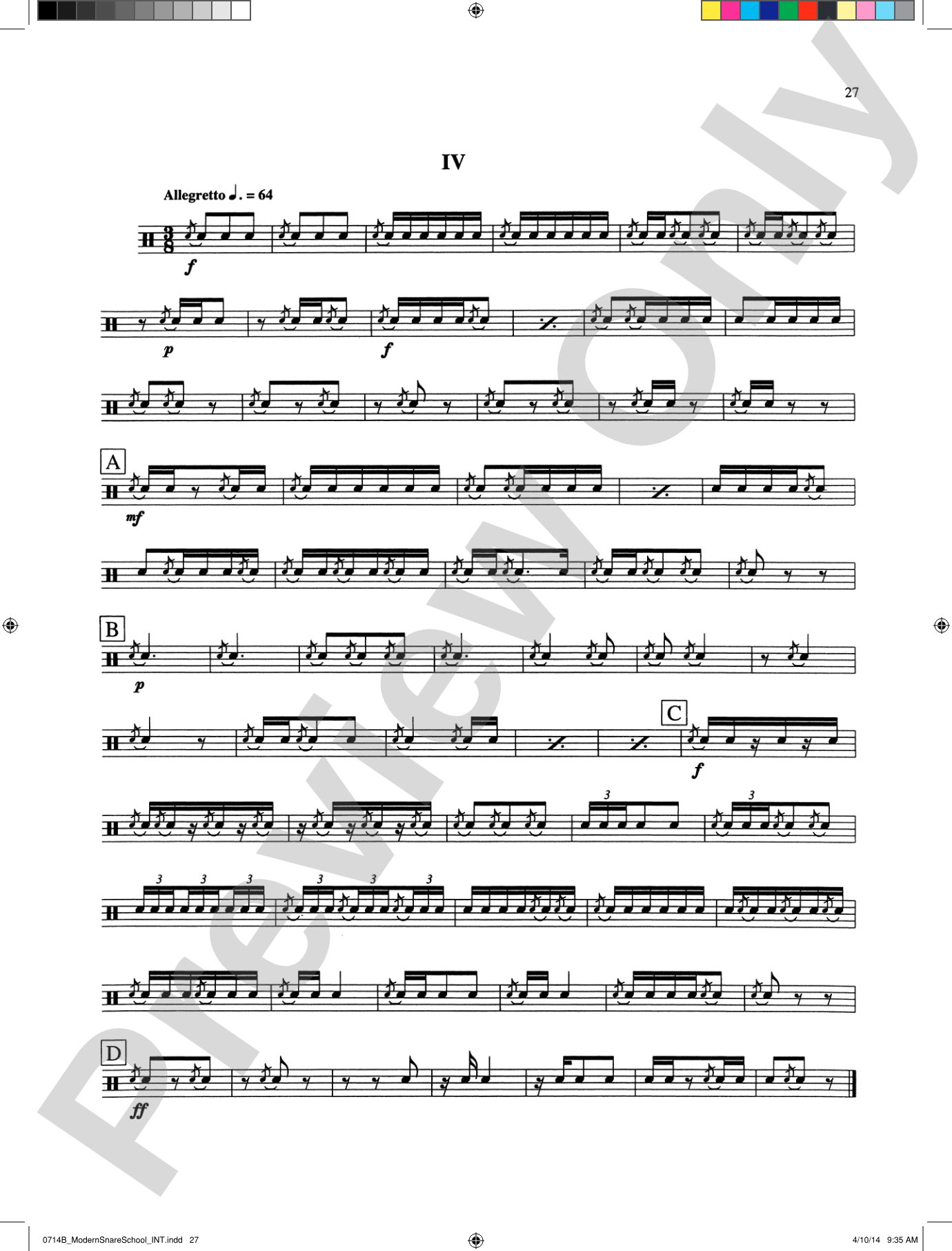 Modern School for Snare Drum: With a Guide Book for the Artist Percussionist---Covering All of the Instruments of the Percussion Family