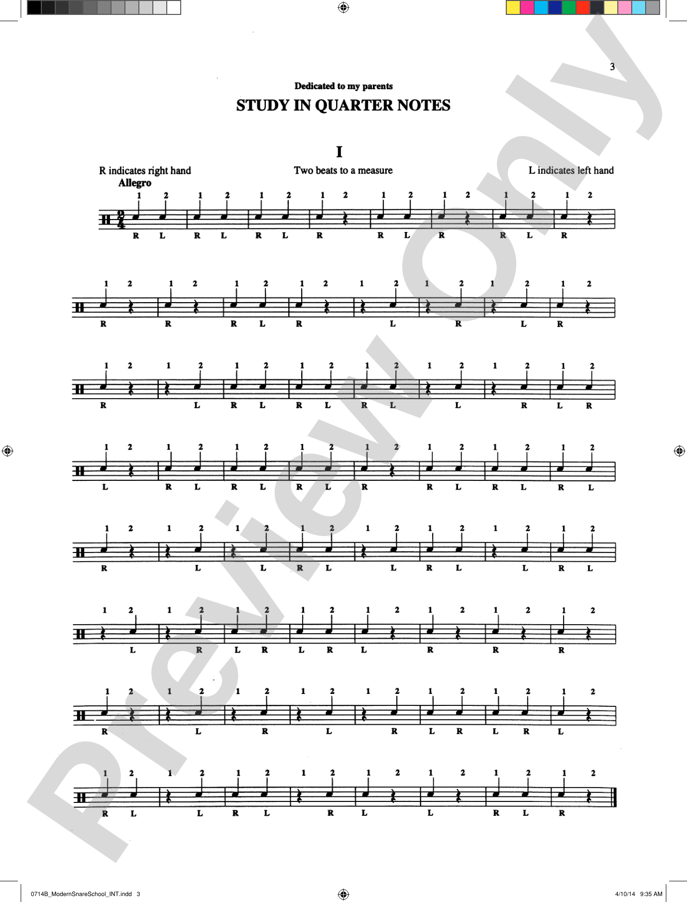 Modern School for Snare Drum: With a Guide Book for the Artist Percussionist---Covering All of the Instruments of the Percussion Family