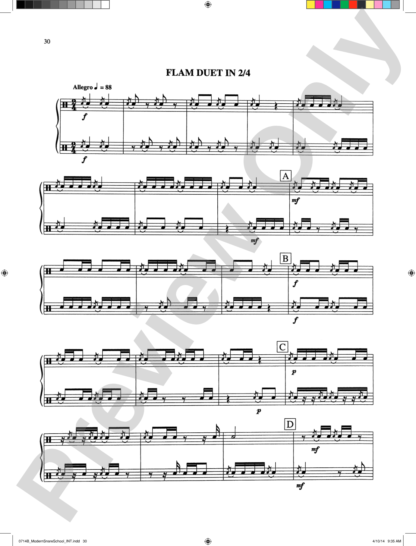 Modern School for Snare Drum: With a Guide Book for the Artist Percussionist---Covering All of the Instruments of the Percussion Family