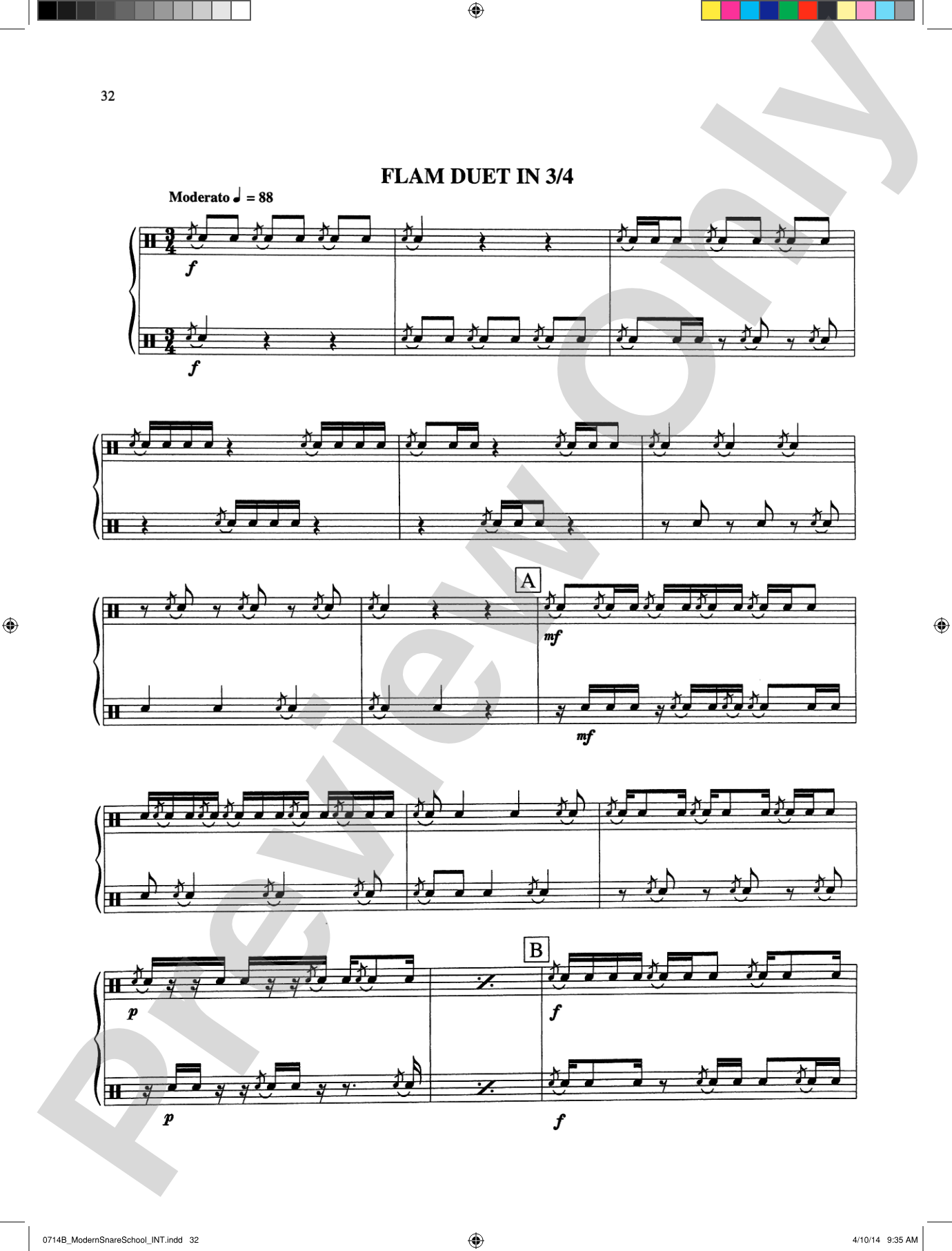 Modern School for Snare Drum: With a Guide Book for the Artist Percussionist---Covering All of the Instruments of the Percussion Family