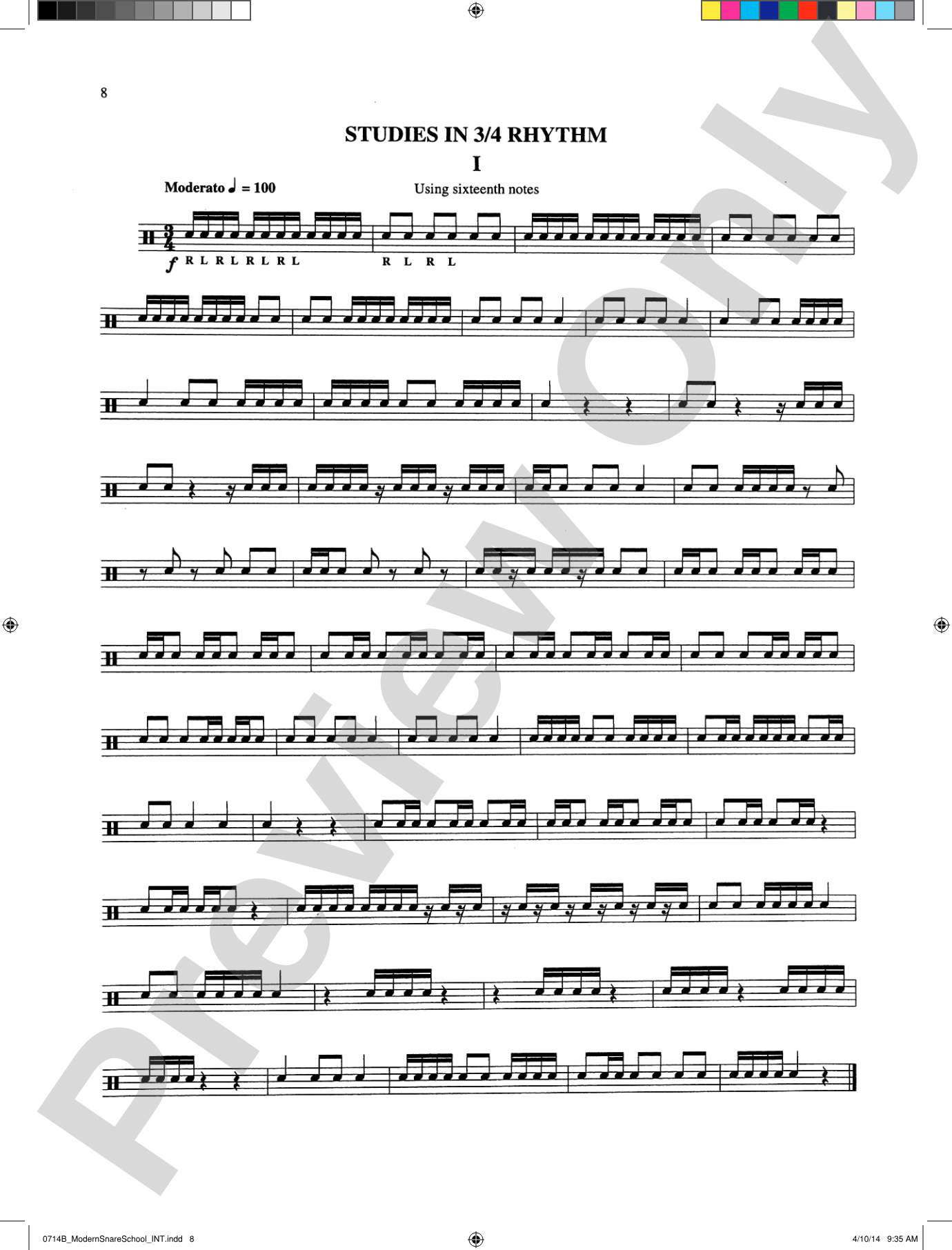 Modern School for Snare Drum: With a Guide Book for the Artist Percussionist---Covering All of the Instruments of the Percussion Family