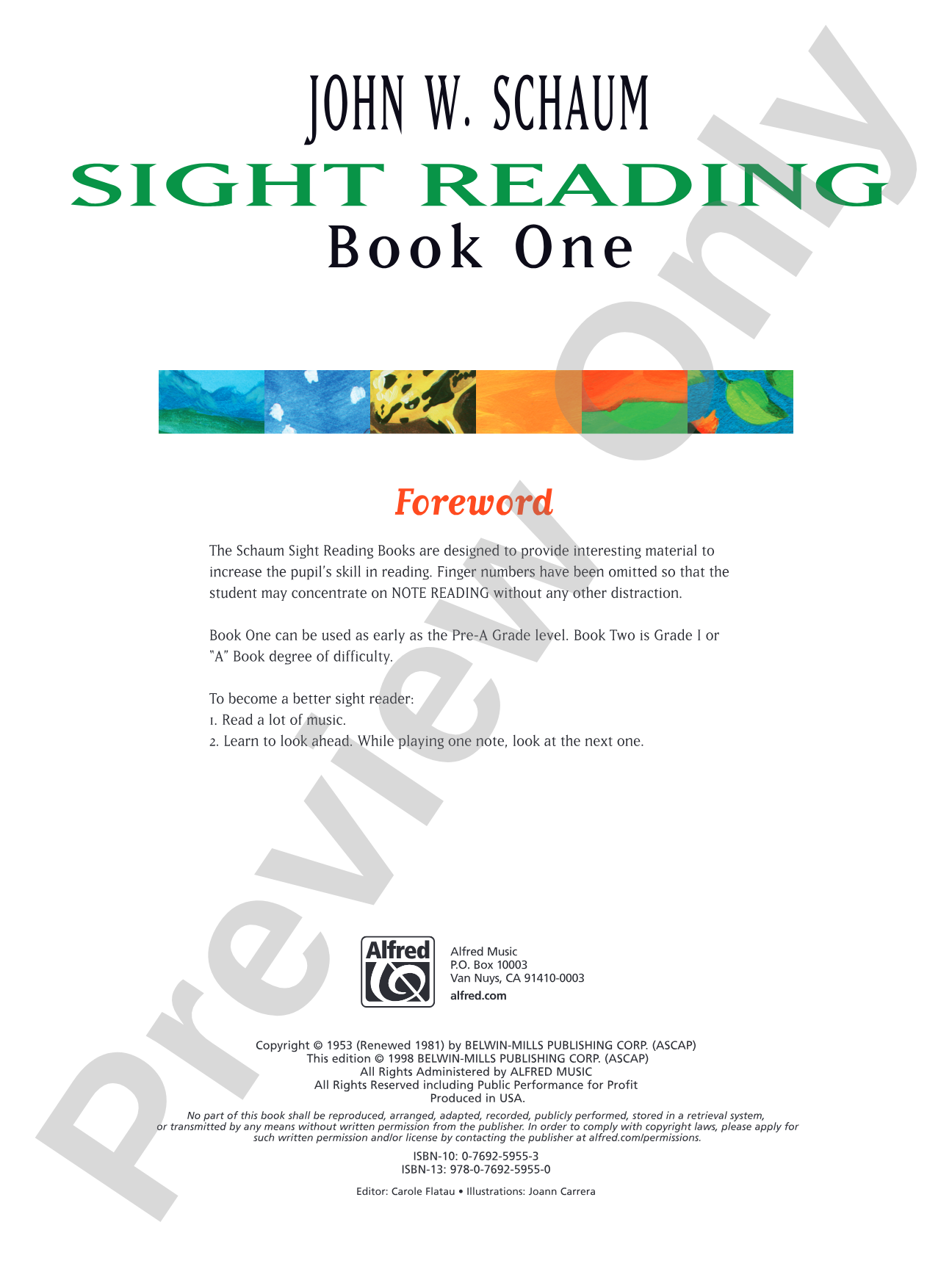 Sight Reading, Book 1: Piano