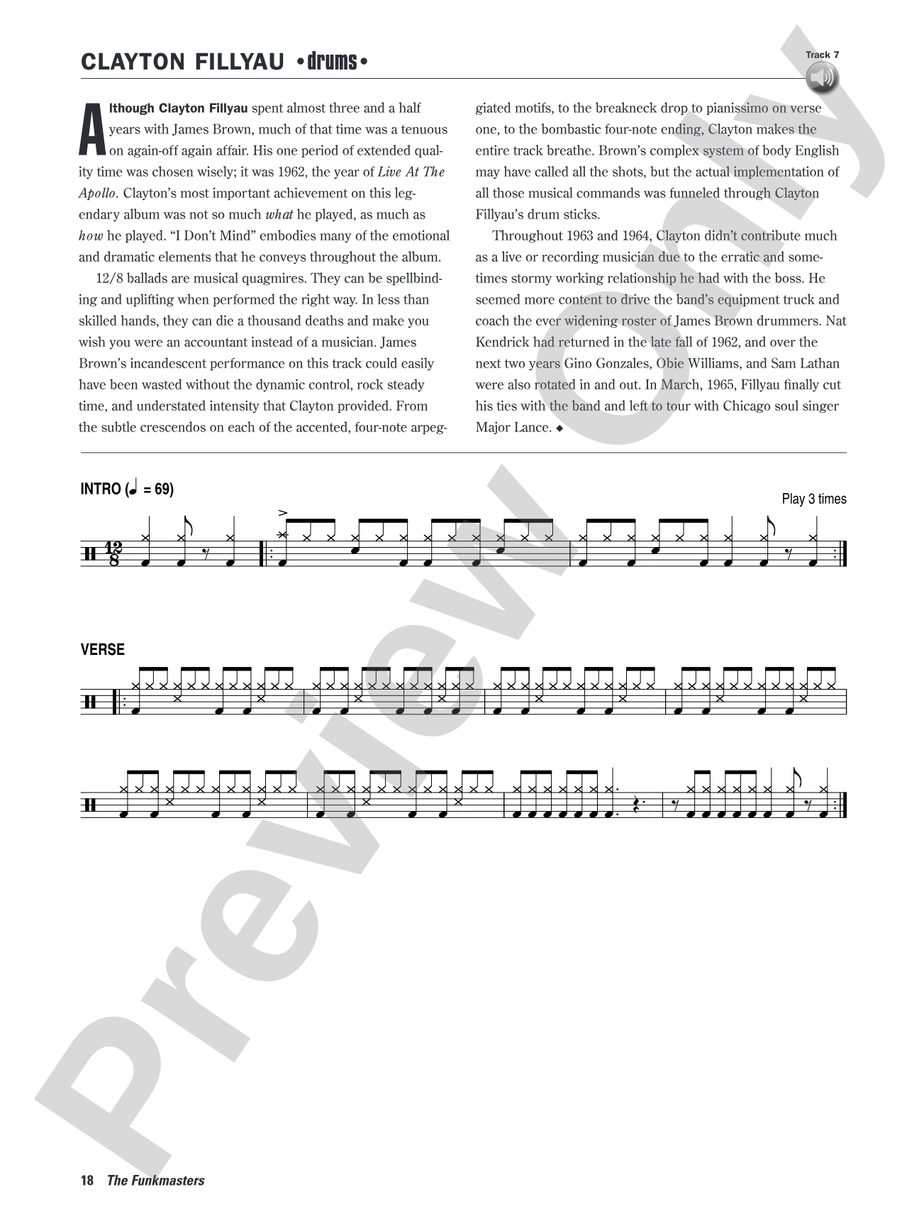 The Funkmasters: The Great James Brown Rhythm Sections 1960--1973: For Guitar, Bass, and Drums