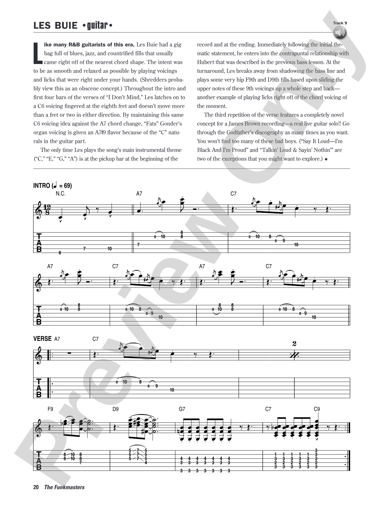 The Funkmasters: The Great James Brown Rhythm Sections 1960--1973: For Guitar, Bass, and Drums