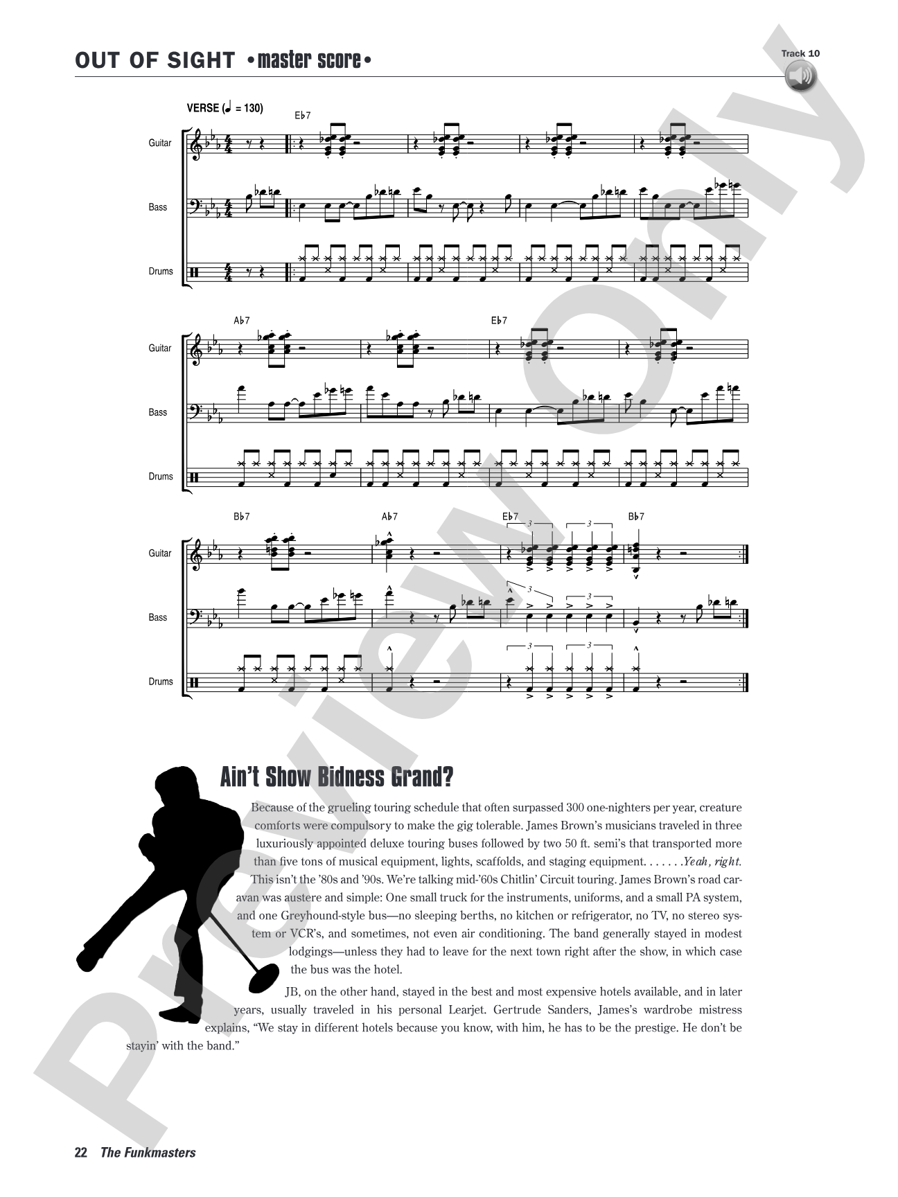 The Funkmasters: The Great James Brown Rhythm Sections 1960--1973: For Guitar, Bass, and Drums