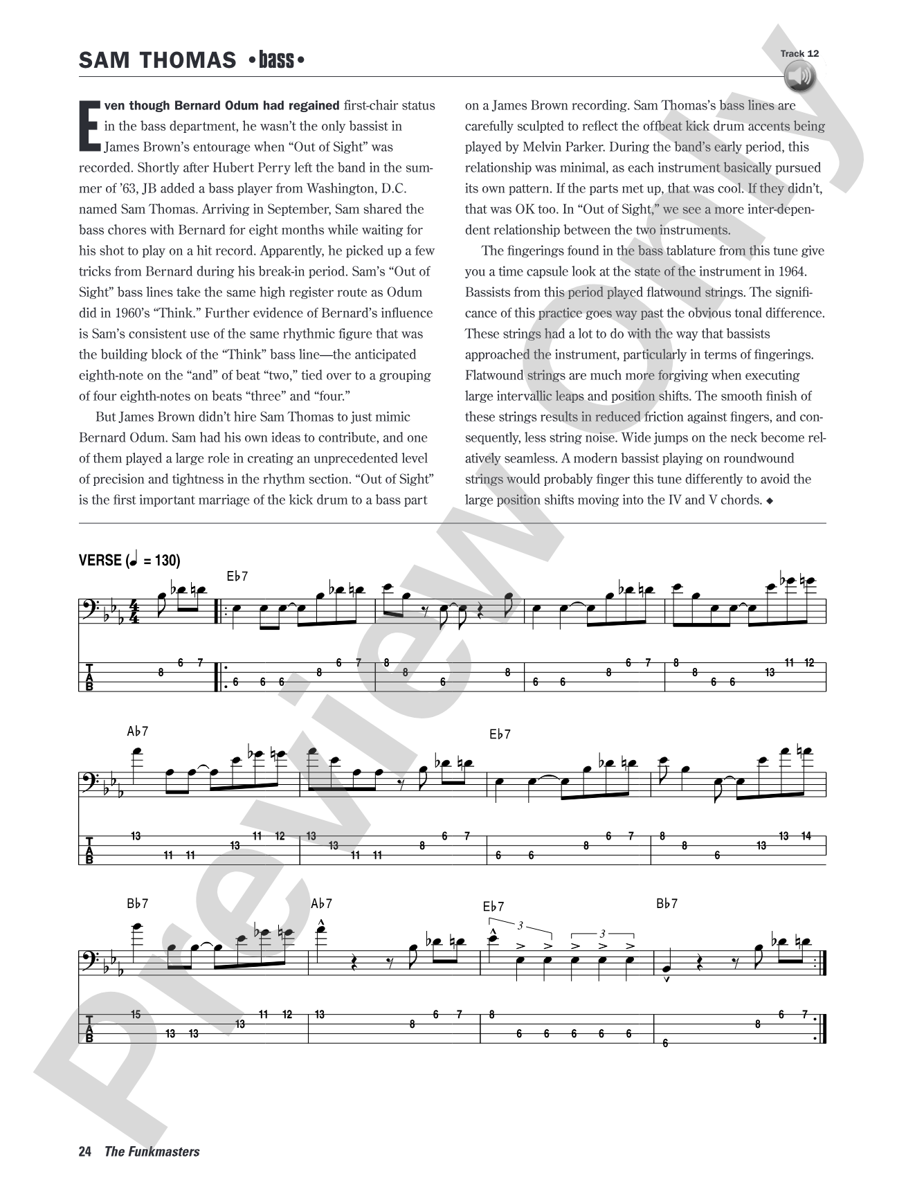 The Funkmasters: The Great James Brown Rhythm Sections 1960--1973: For Guitar, Bass, and Drums