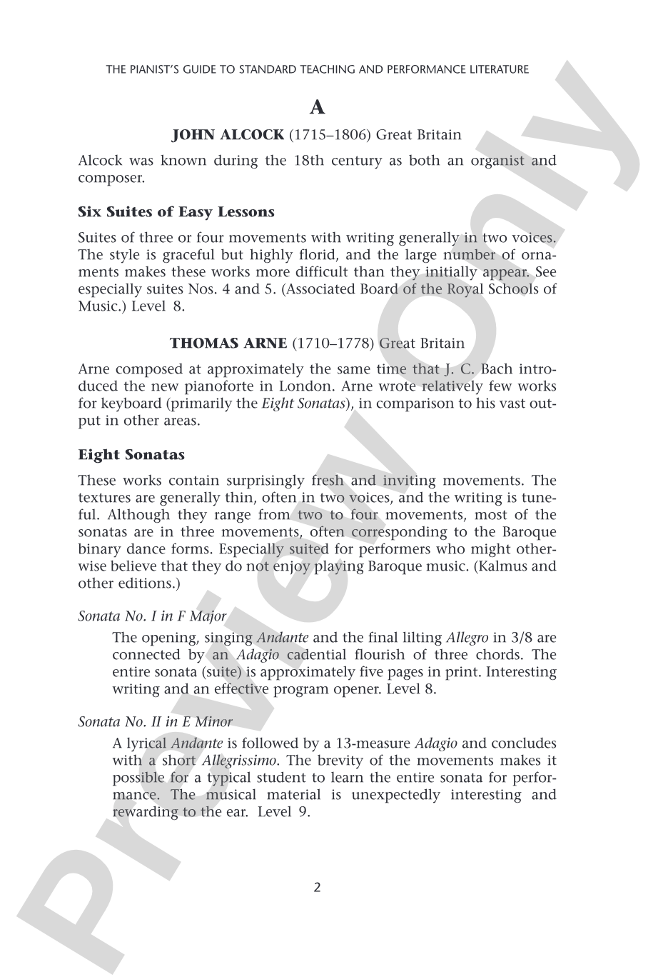 Pianists Guide to Standard Teaching and Performance Literature: Piano