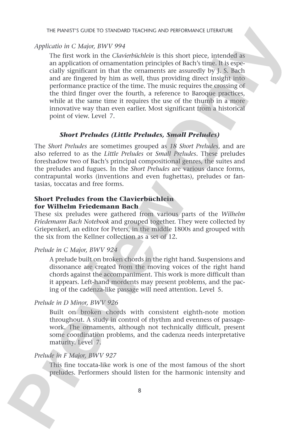 Pianists Guide to Standard Teaching and Performance Literature: Piano