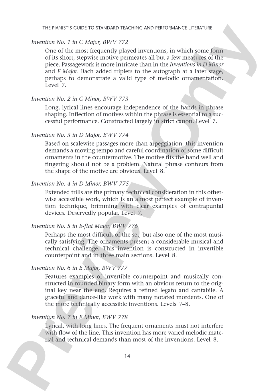 Pianists Guide to Standard Teaching and Performance Literature: Piano