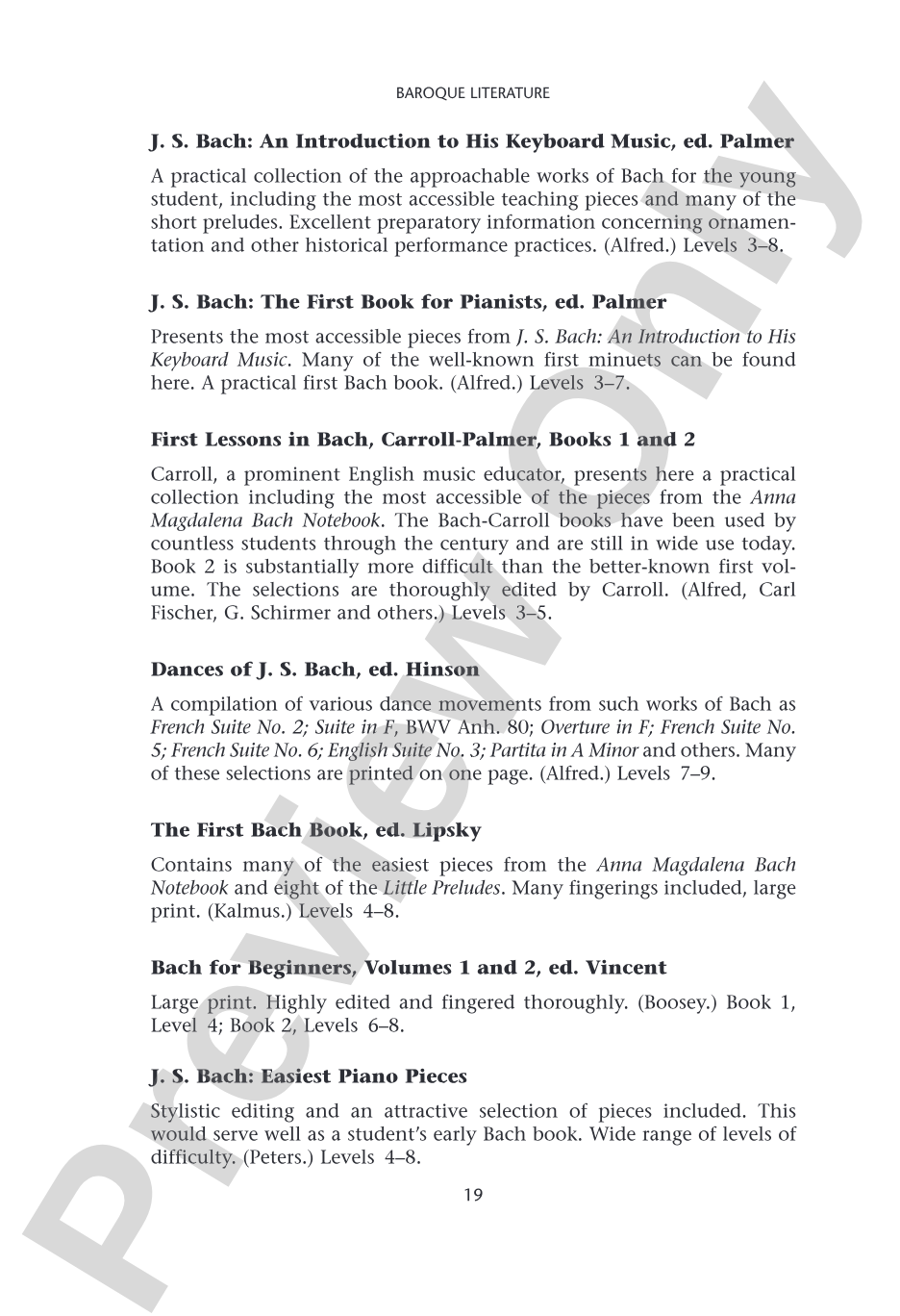 Pianists Guide to Standard Teaching and Performance Literature: Piano