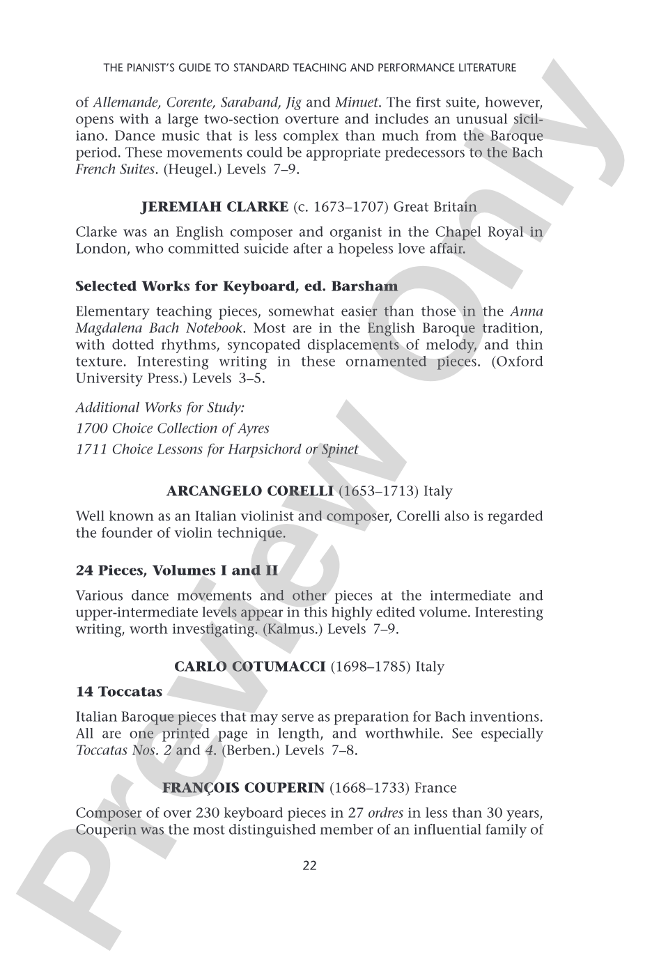 Pianists Guide to Standard Teaching and Performance Literature: Piano