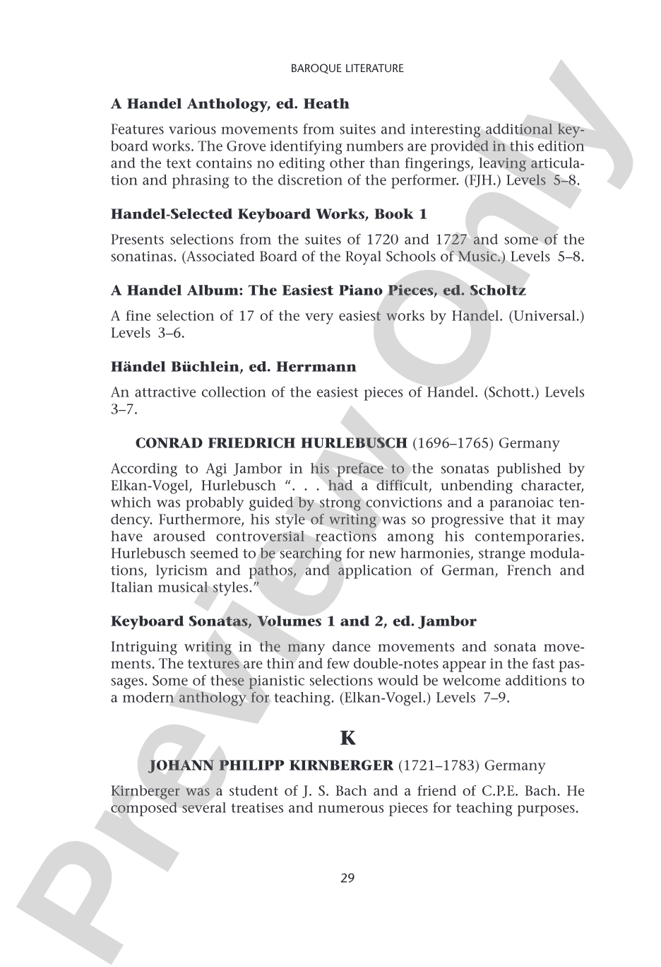 Pianists Guide to Standard Teaching and Performance Literature: Piano