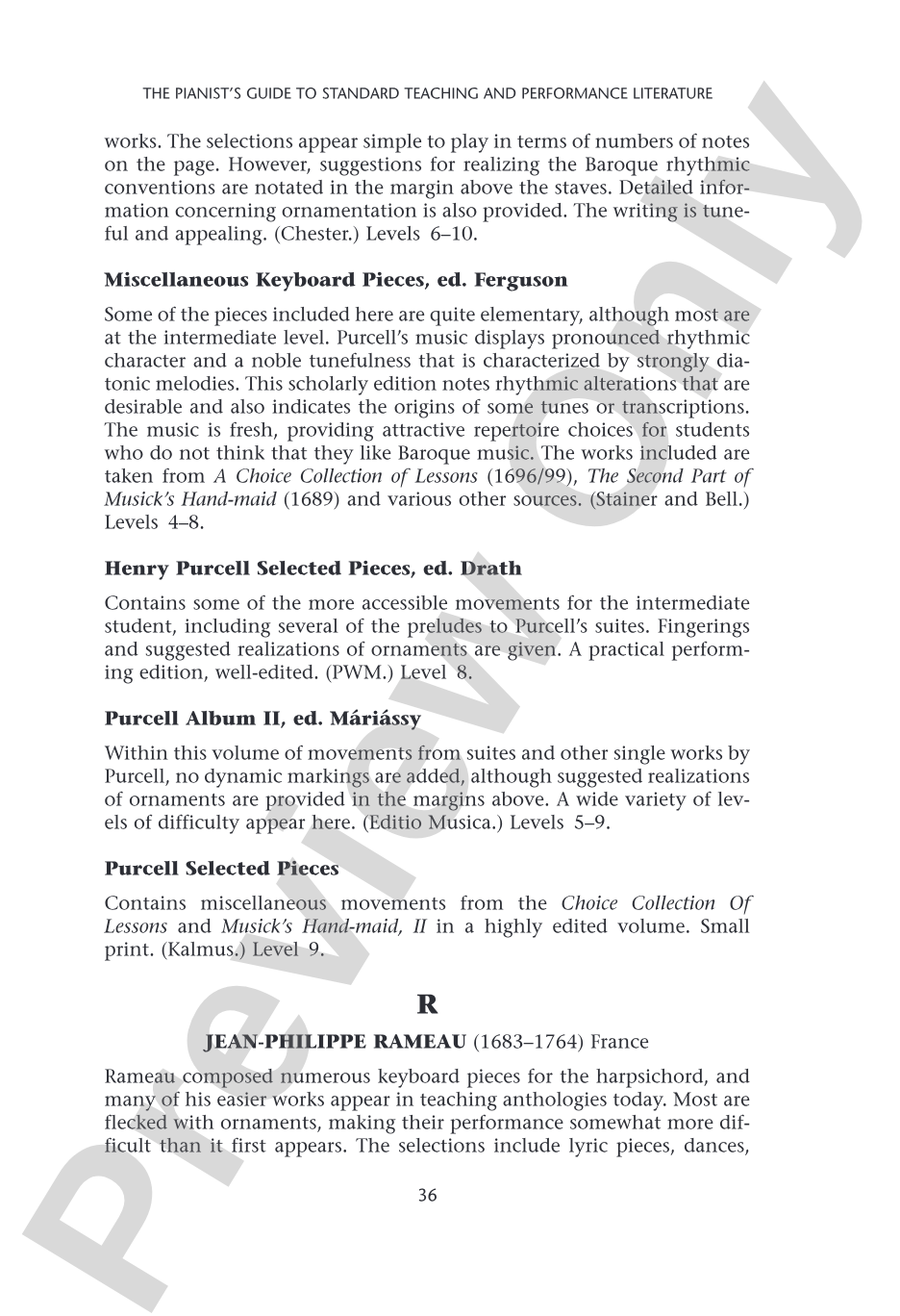 Pianists Guide to Standard Teaching and Performance Literature: Piano