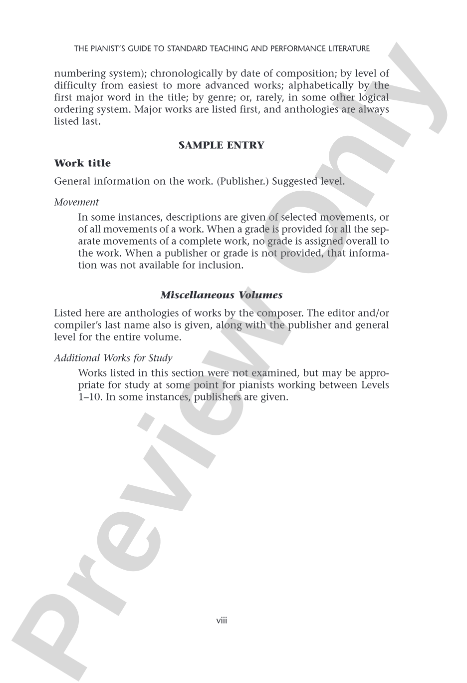 Pianists Guide to Standard Teaching and Performance Literature: Piano