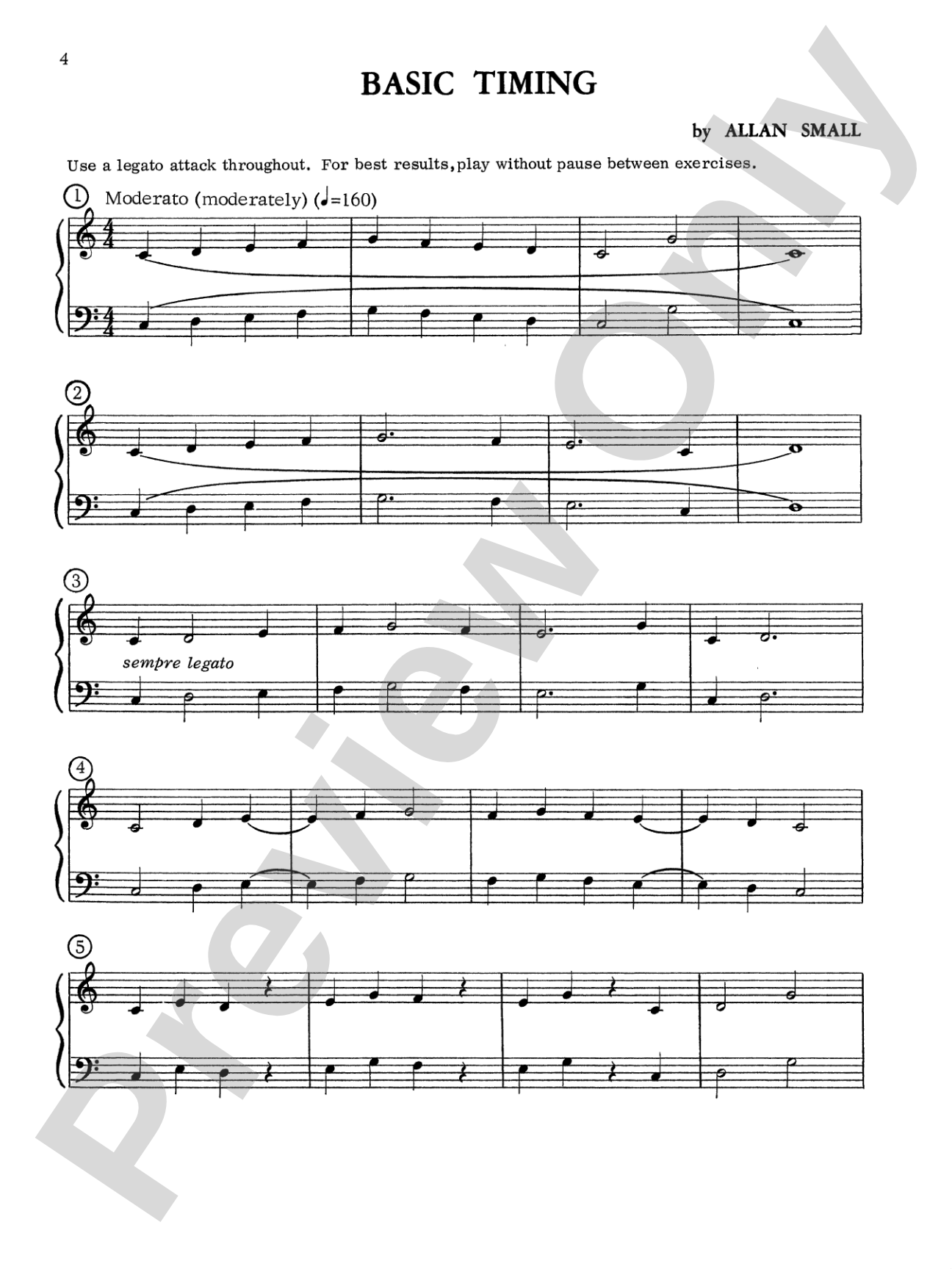 Basic Timing for the Pianist: 105 Short, Short Exercises Leading to Thorough and Complete Mastery of Basic Timing Problems: Piano