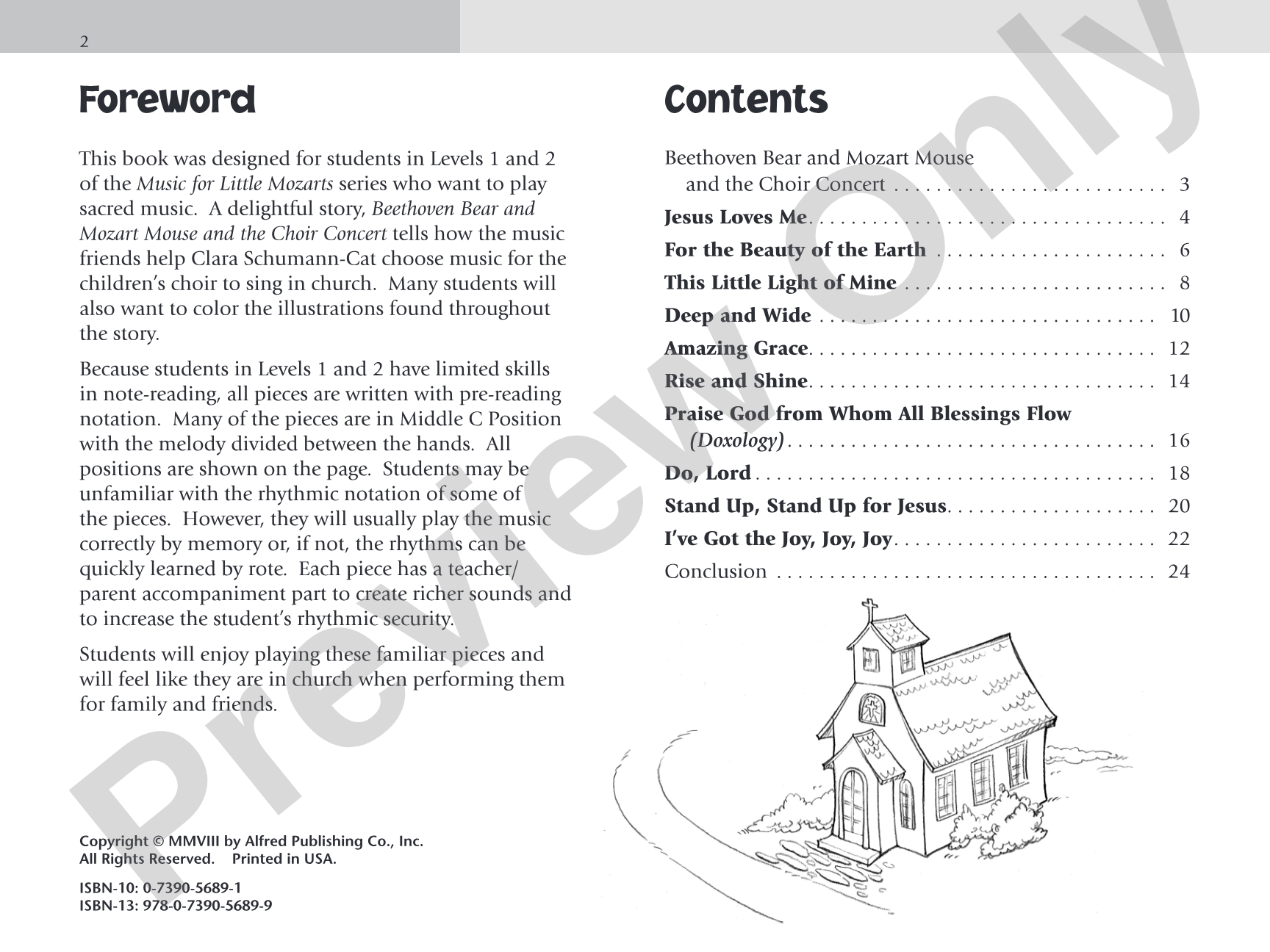 Music for Little Mozarts: Little Mozarts Go to Church, Sacred Book 1 & 2: 10 Favorite Hymns, Spirituals and Sunday School Songs: Piano