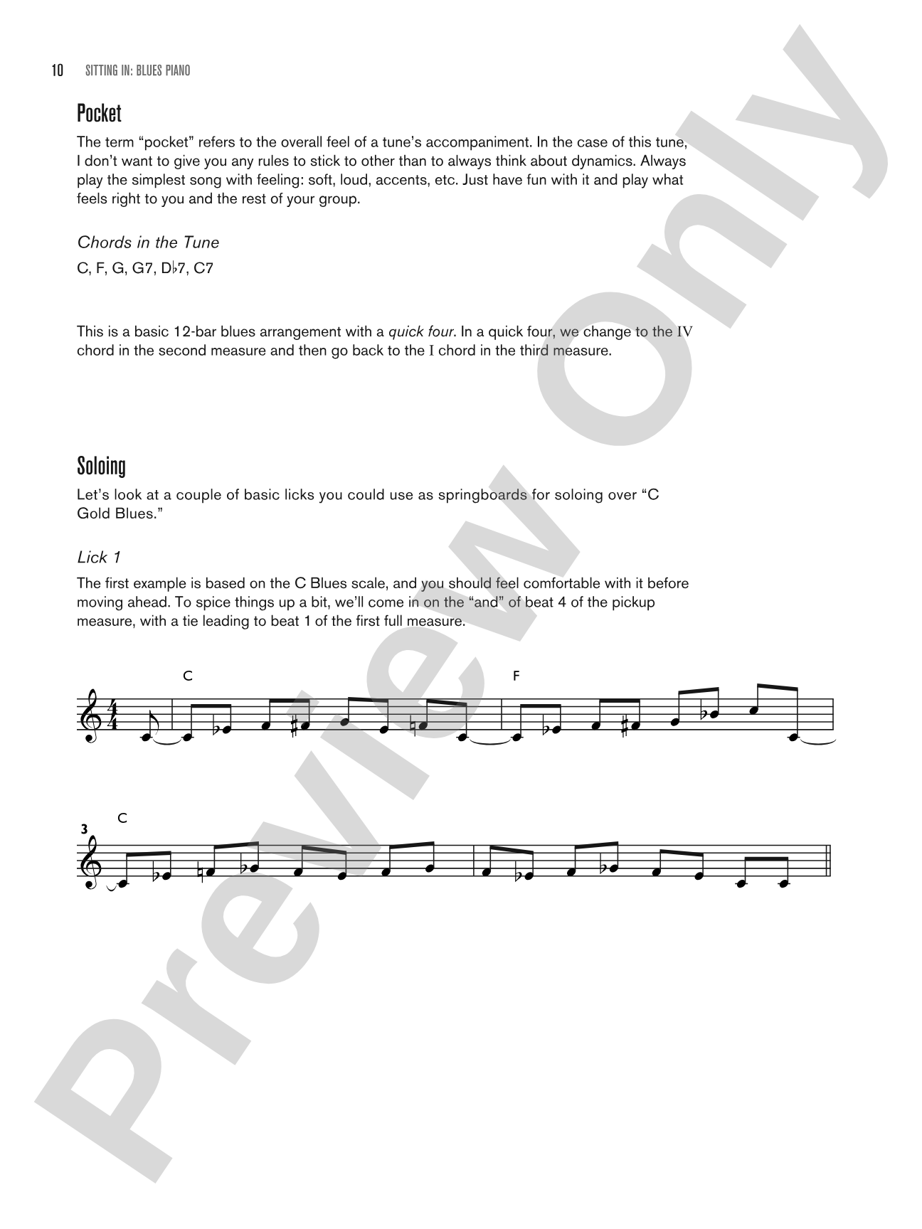Sitting In: Blues Piano: Backing Tracks and Improv Lessons: Piano