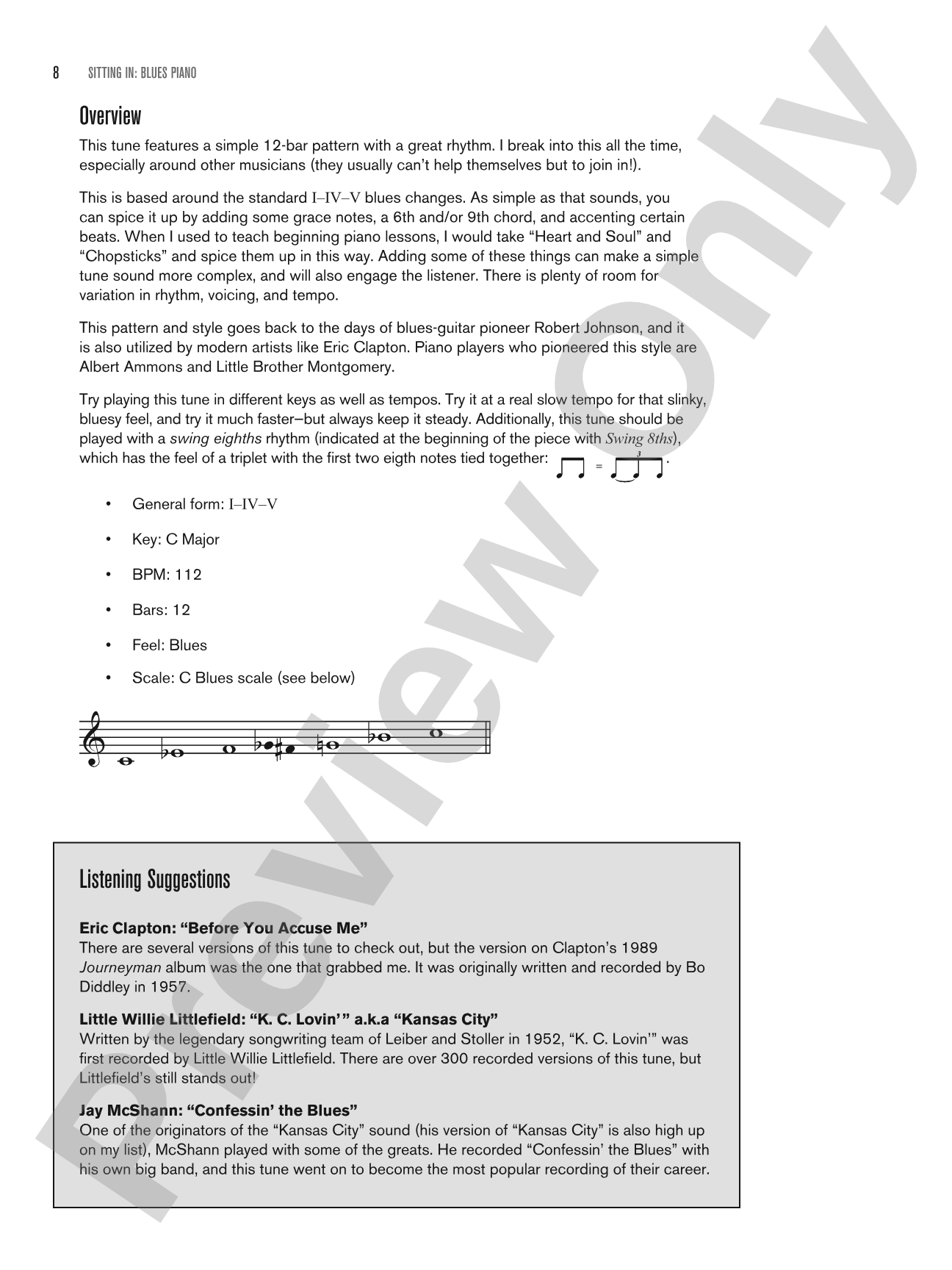 Sitting In: Blues Piano: Backing Tracks and Improv Lessons: Piano