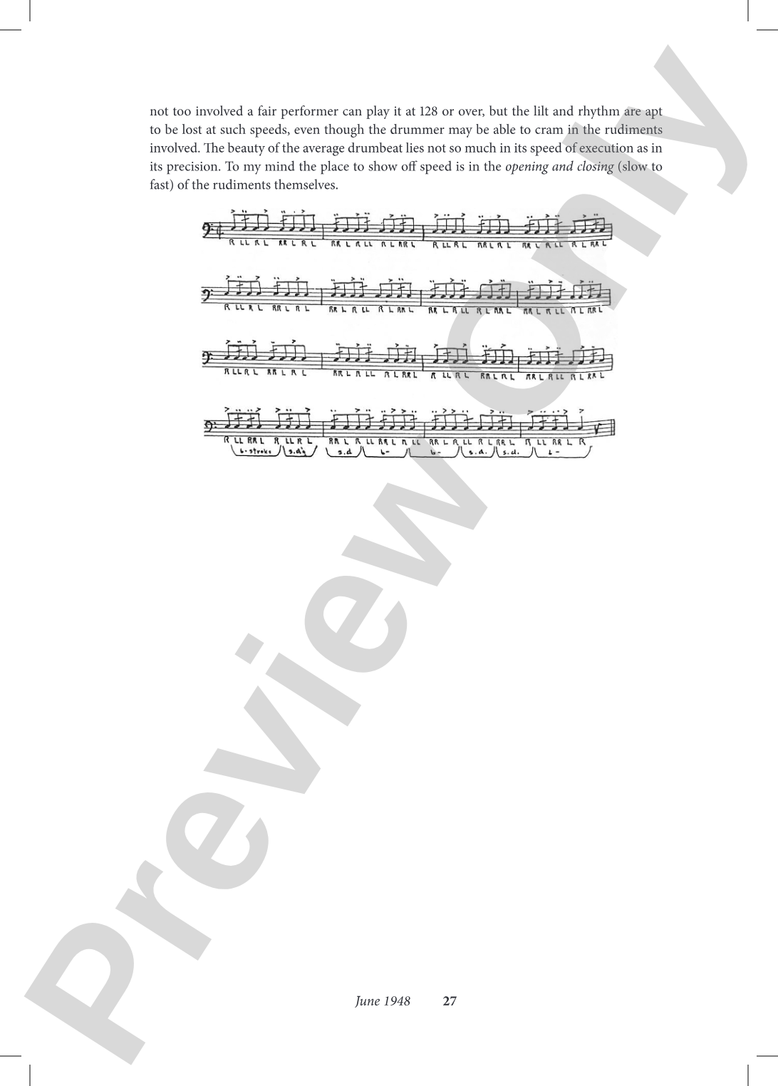 Technique of Percussion: Columns by George Lawrence Stone for International Musician Magazine 1946-1963
