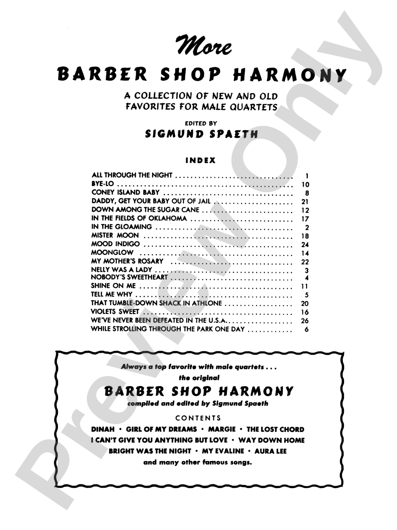 More Barber Shop Harmony: TTBB Choral Book