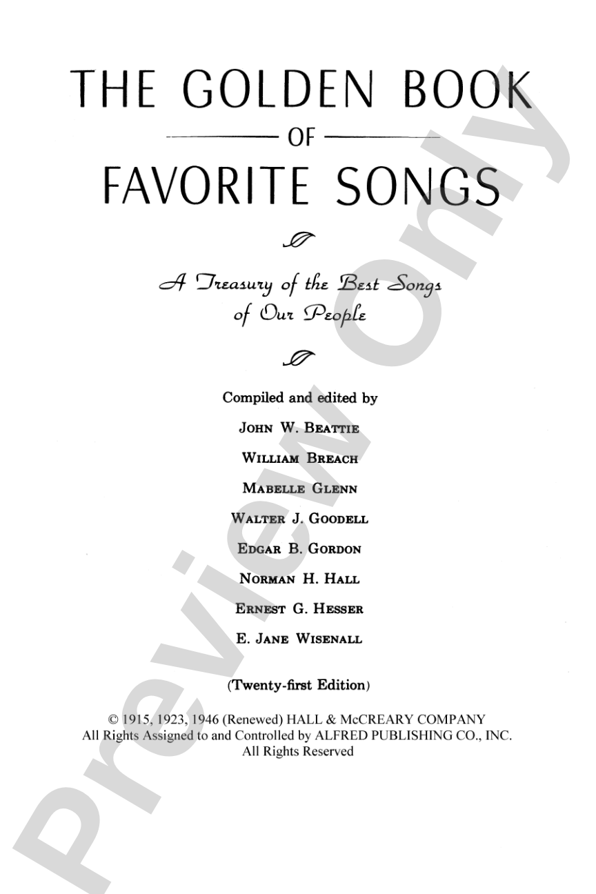 The Golden Book of Favorite Songs (Community Collection): Choral Book