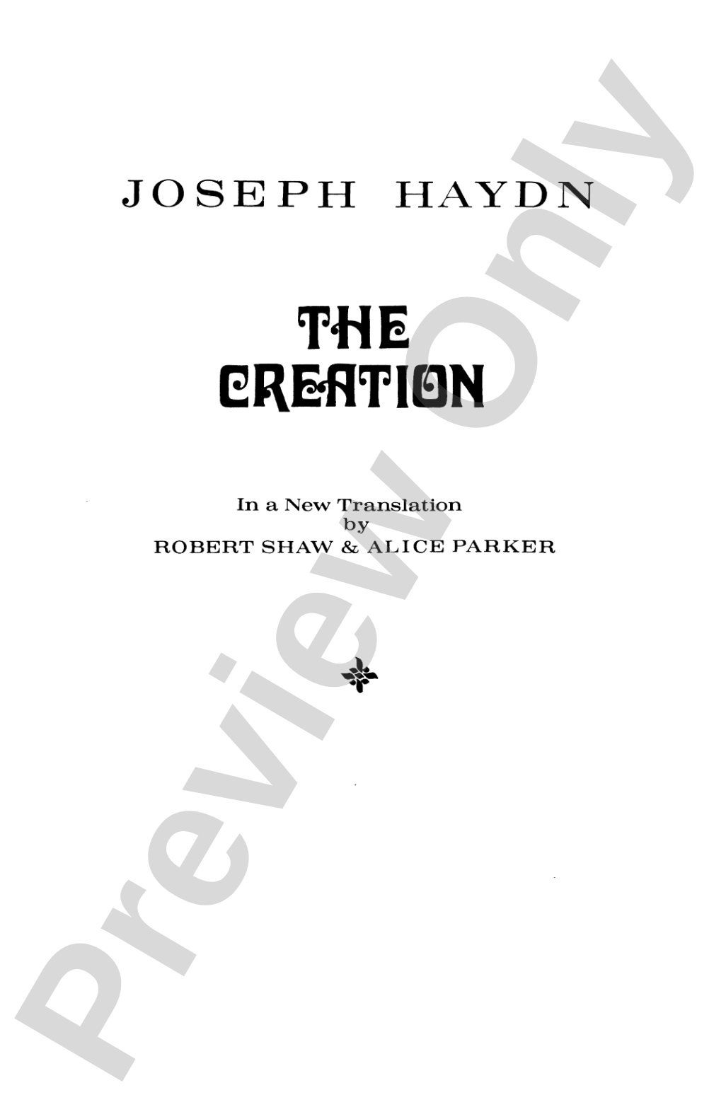 The Creation: SATB Choral Book
