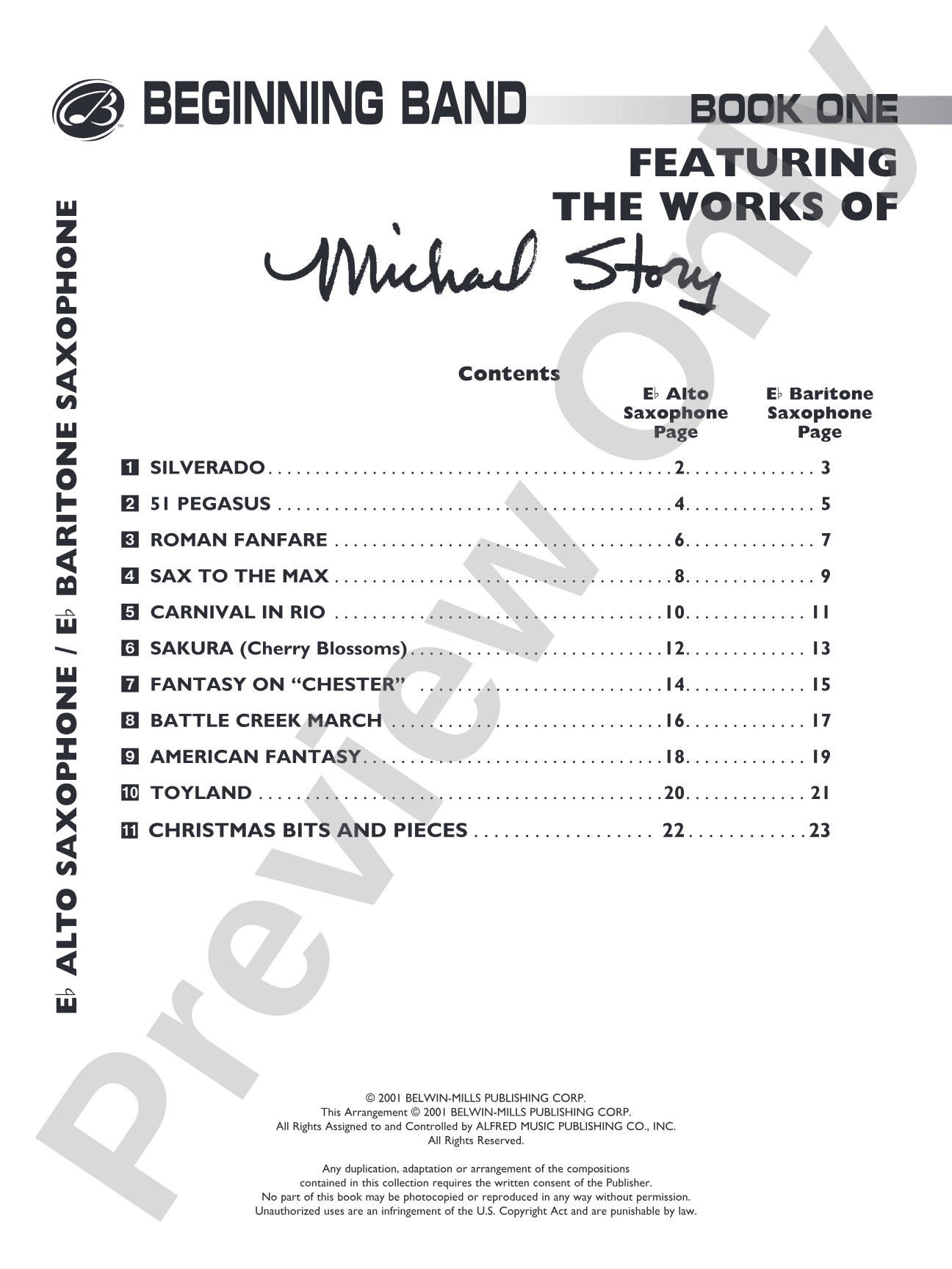 Belwin Beginning Band, Book One (featuring the works of Michael Story): Concert Band