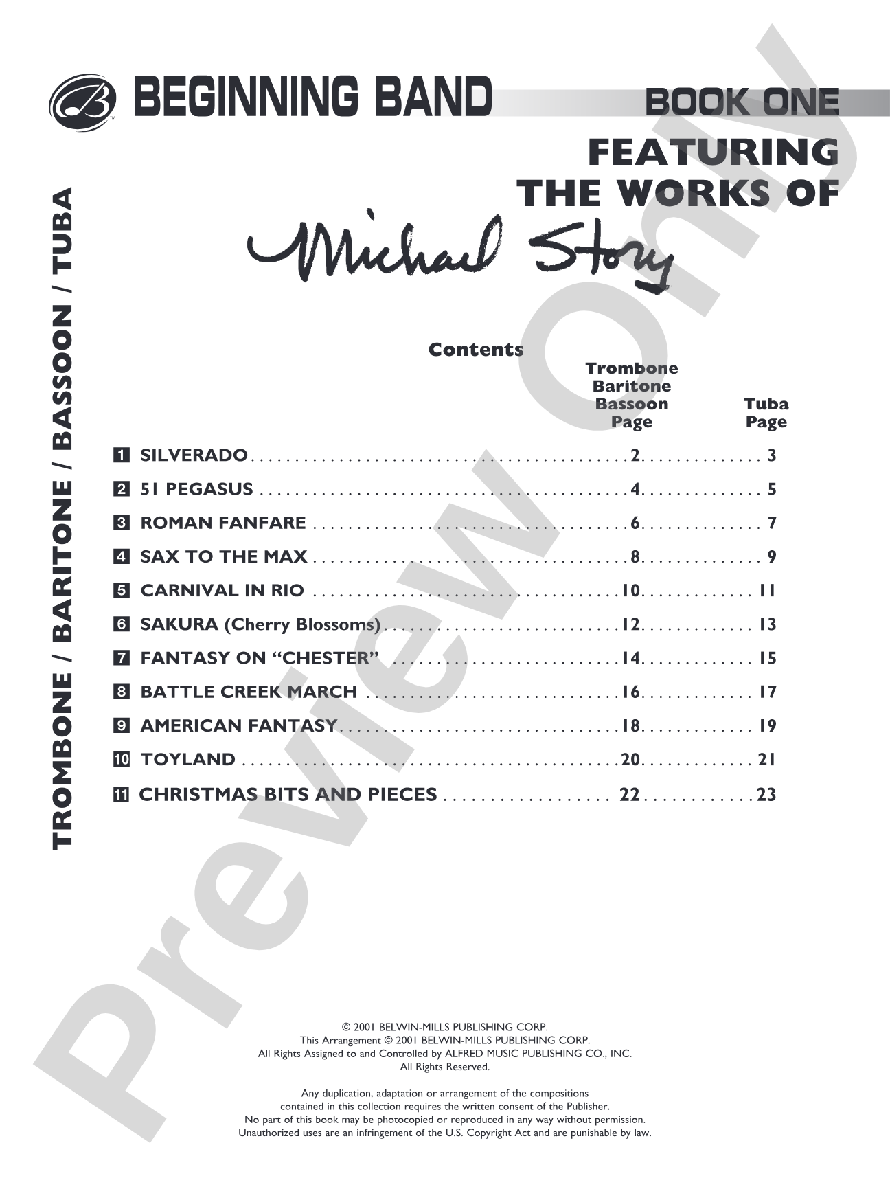 Belwin Beginning Band, Book One (featuring the works of Michael Story): Concert Band