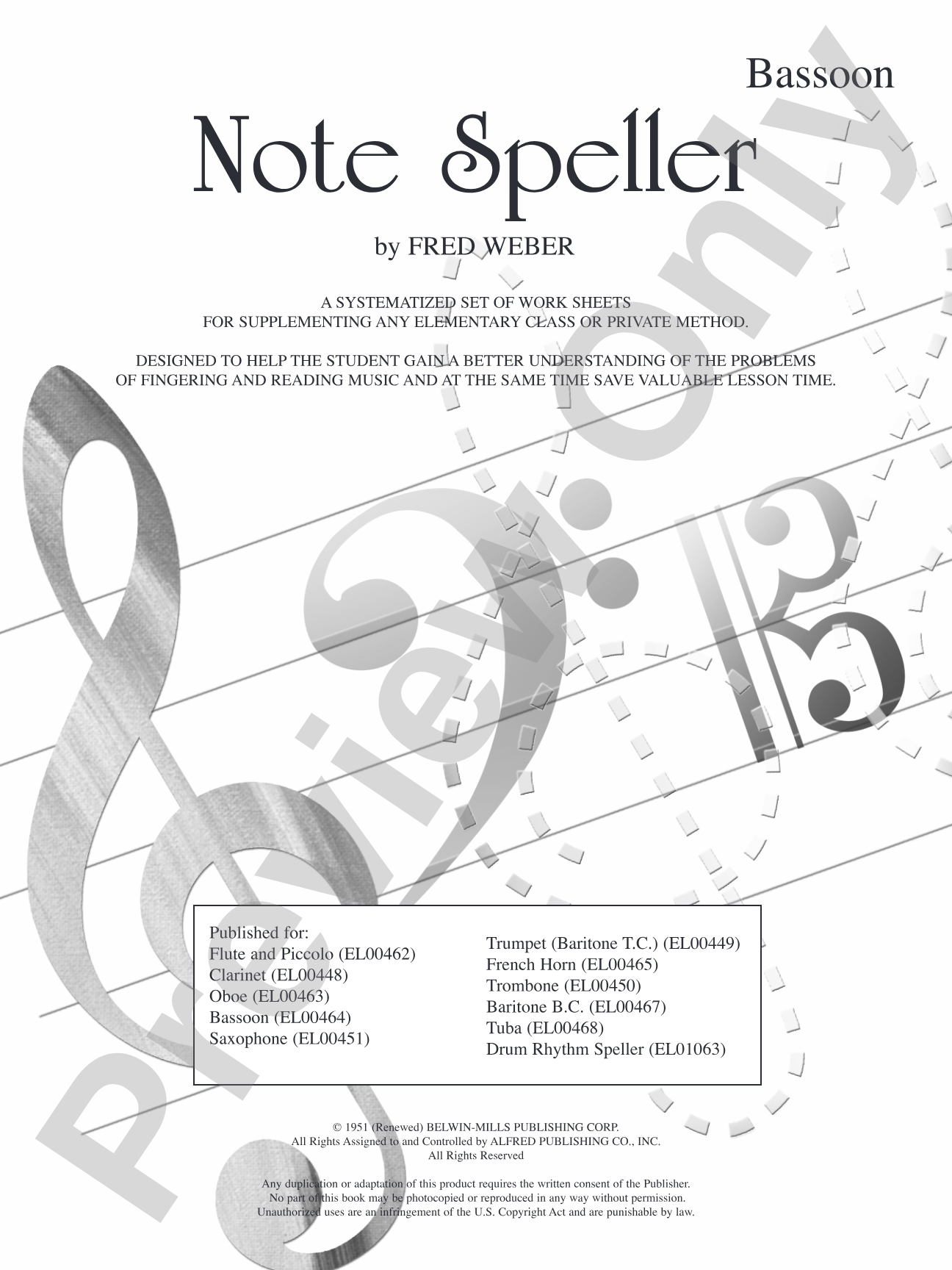 Bassoon Note Speller: Concert Band