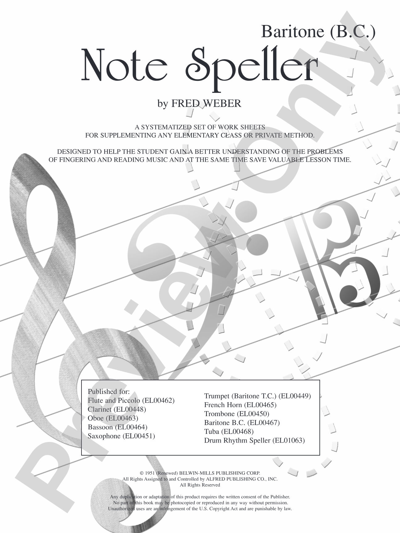 Baritone B.C. Note Speller: Concert Band