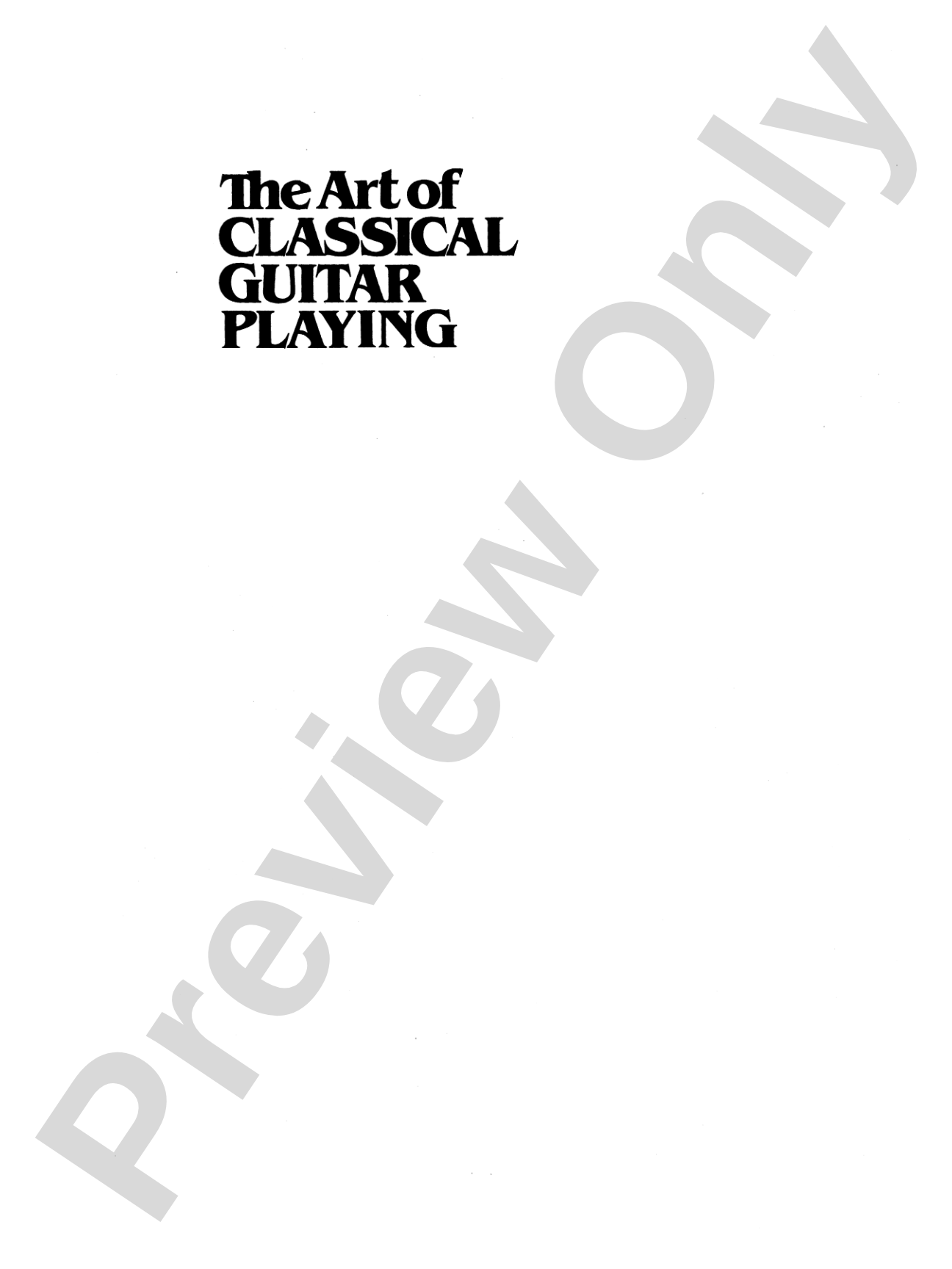 The Art of Classical Guitar Playing