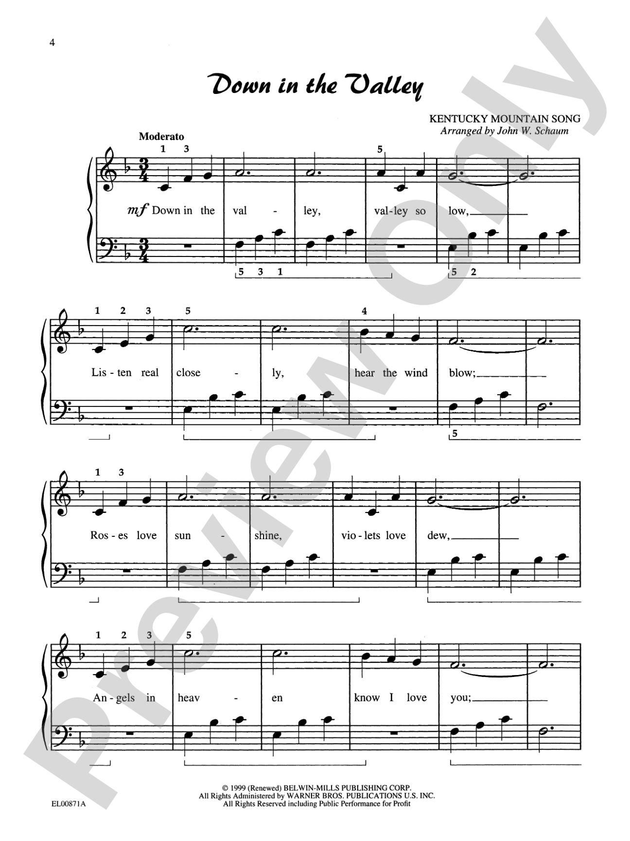 Schaum Solo Piano Album Series: The Folk Song Book: Piano