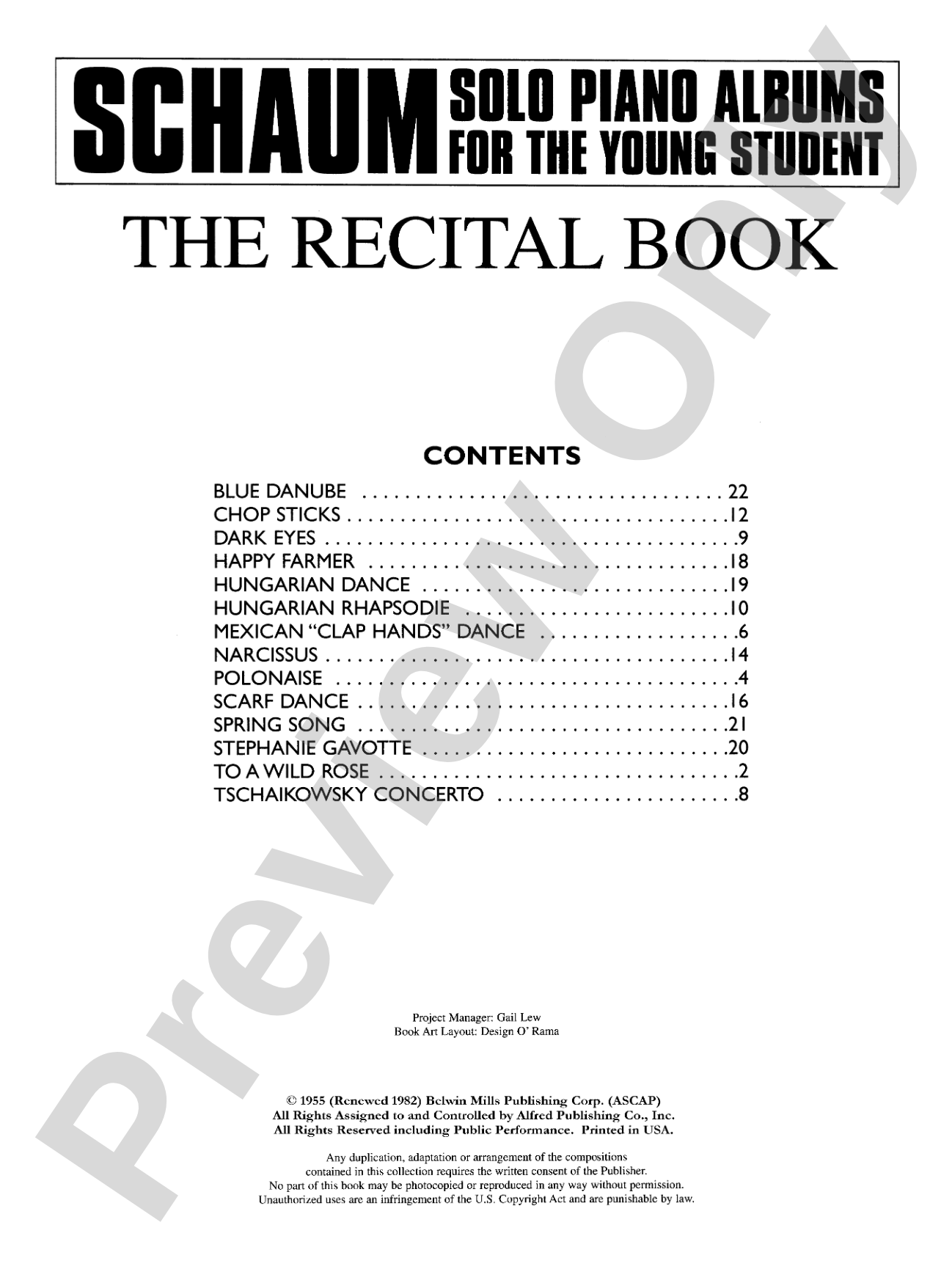 Schaum Solo Piano Album Series: The Recital Book