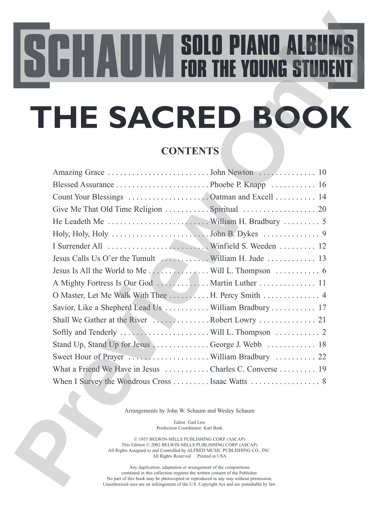 Schaum Solo Piano Album Series: The Sacred Book: Piano